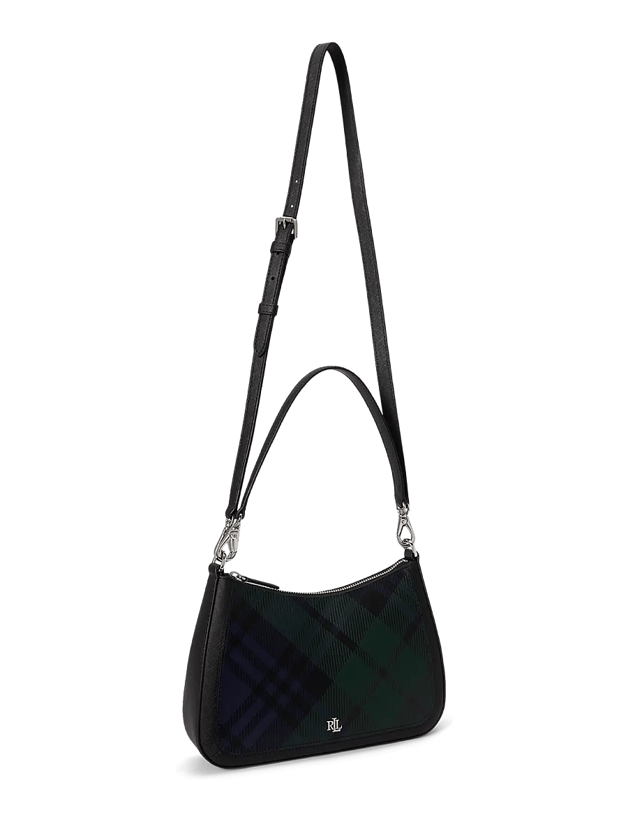 Lauren Ralph Lauren - Pinstripe Leather Medium Danni Bag - black watch tarta - 2