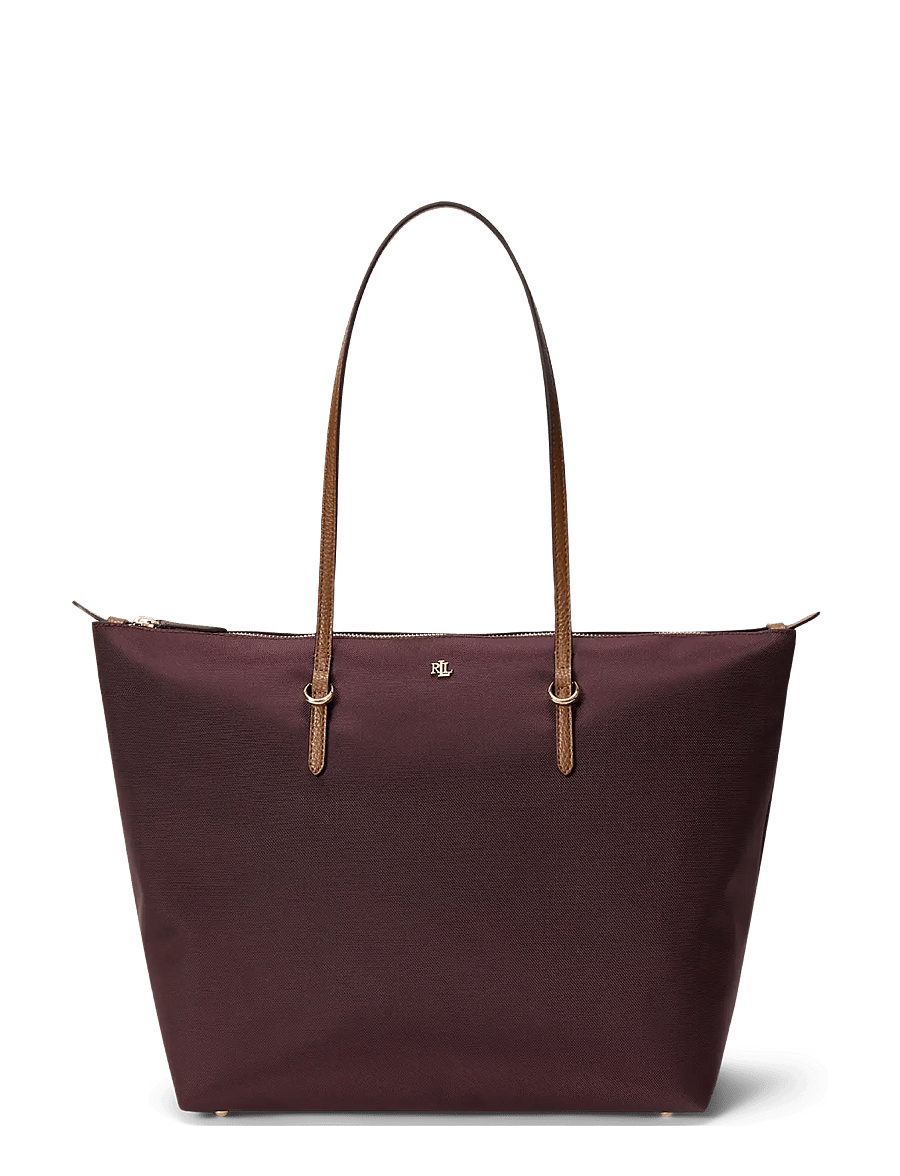 Lauren Ralph Lauren - Nylon Large Keaton Tote Bag - tote bags - dark garnet/laure - 0