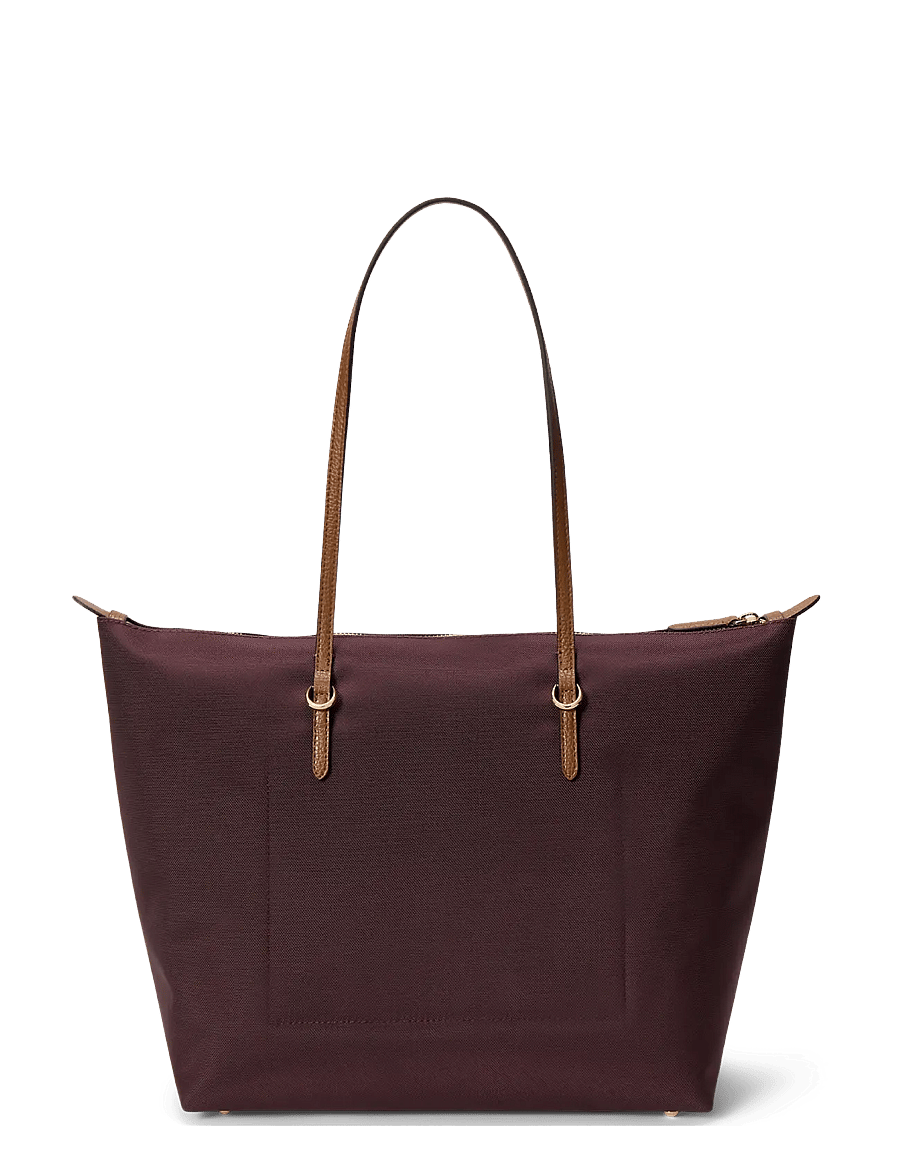 Lauren Ralph Lauren - Nylon Large Keaton Tote Bag - tote bags - dark garnet/laure - 1