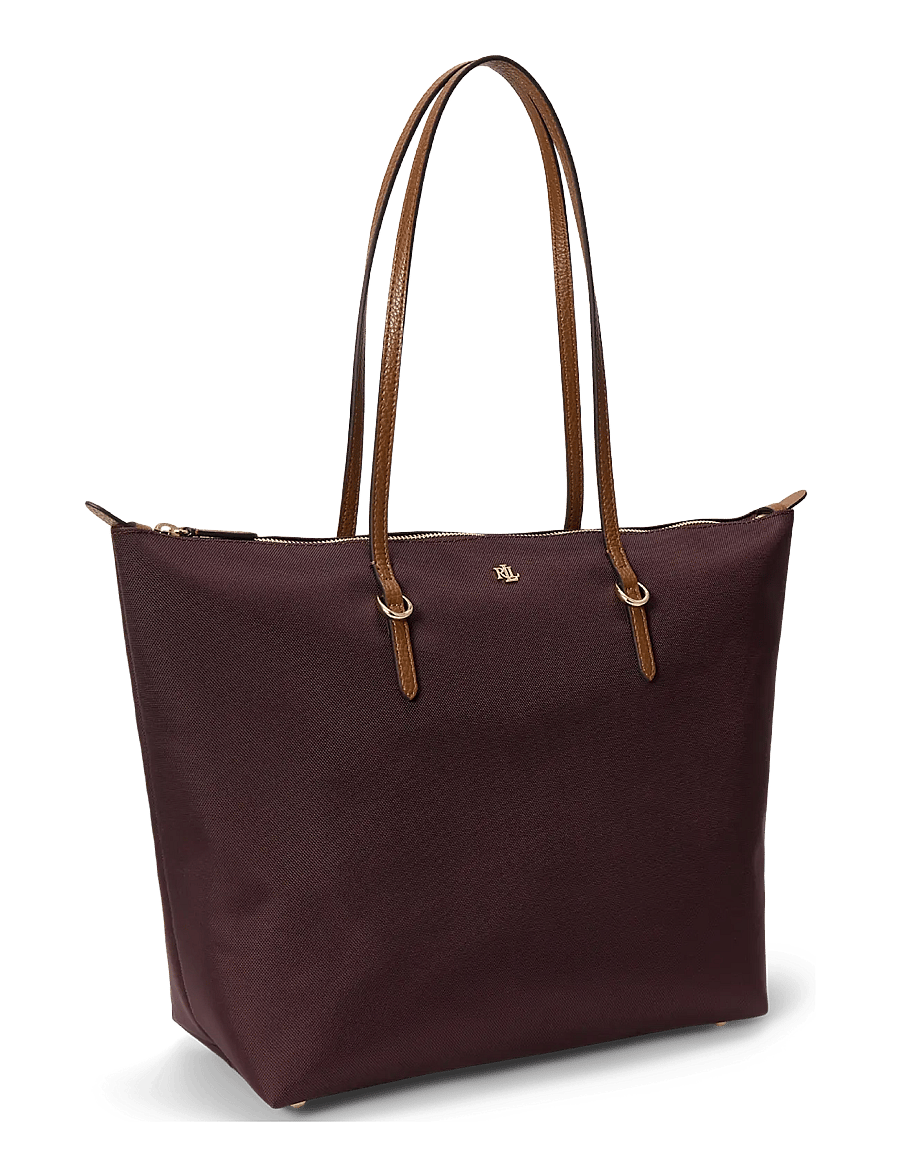 Lauren Ralph Lauren - Nylon Large Keaton Tote Bag - tote bags - dark garnet/laure - 2