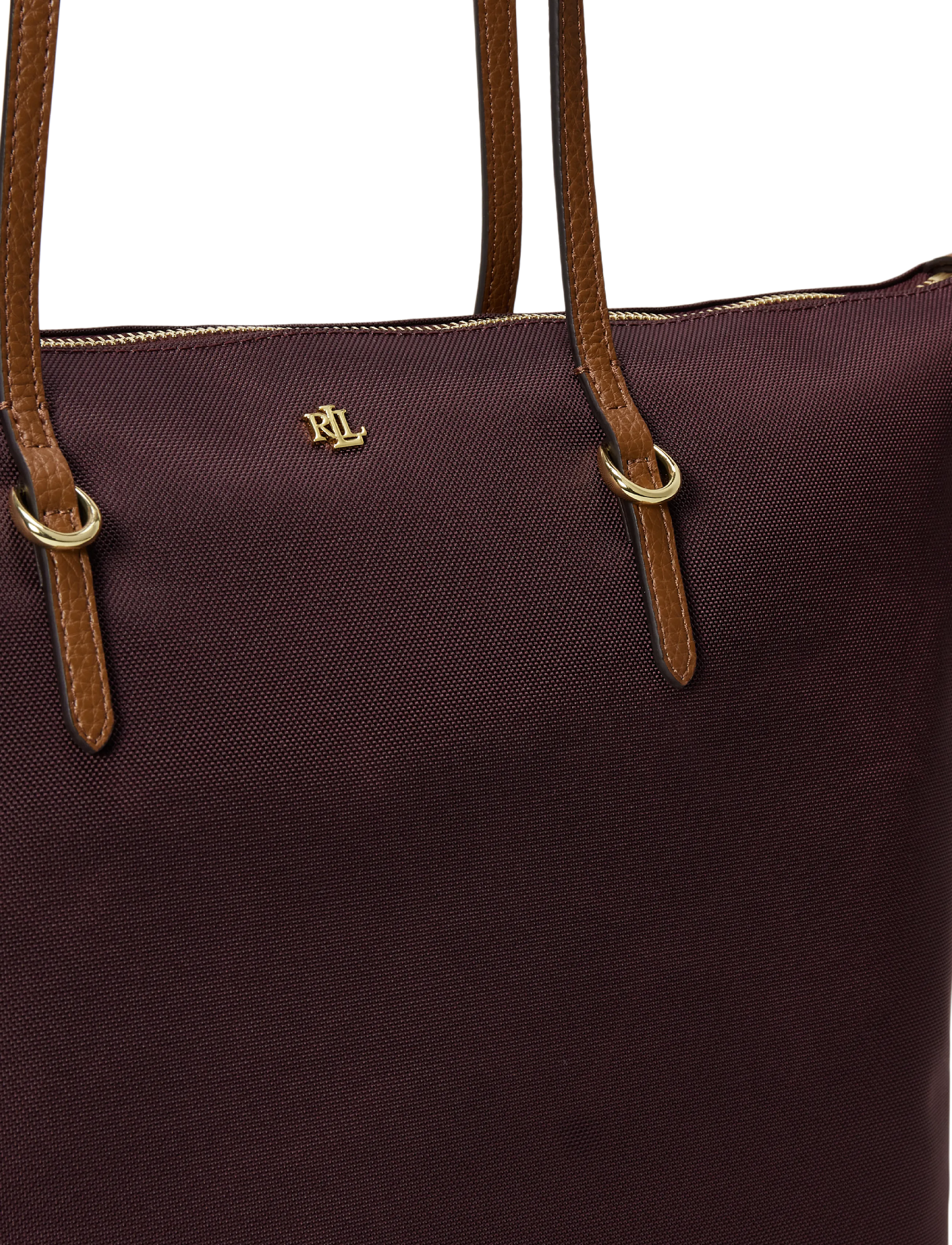 Lauren Ralph Lauren - Nylon Large Keaton Tote Bag - tote bags - dark garnet/laure - 4