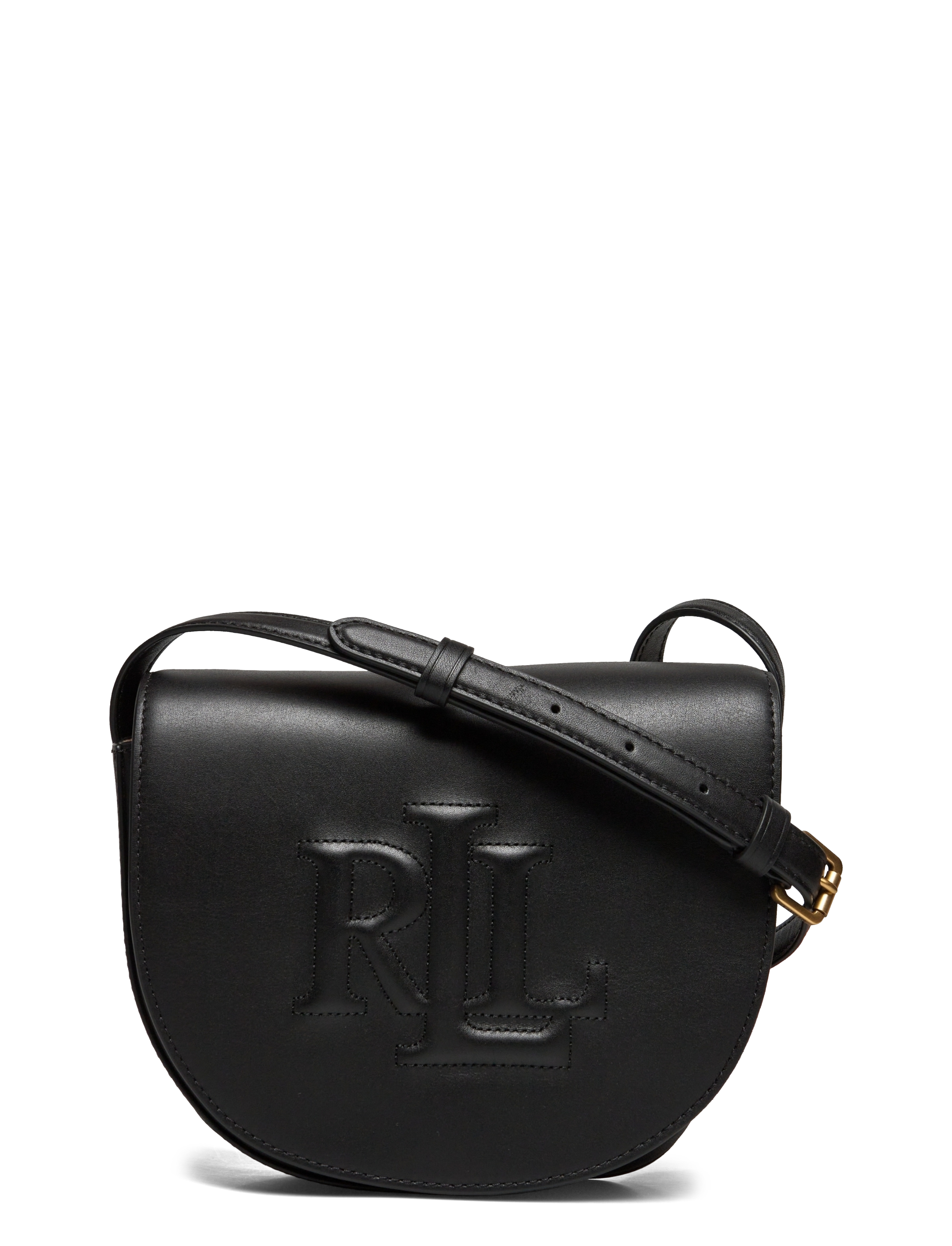 Lauren Ralph Lauren Leather Medium Witley Crossbody - Väskor - BLACK / black