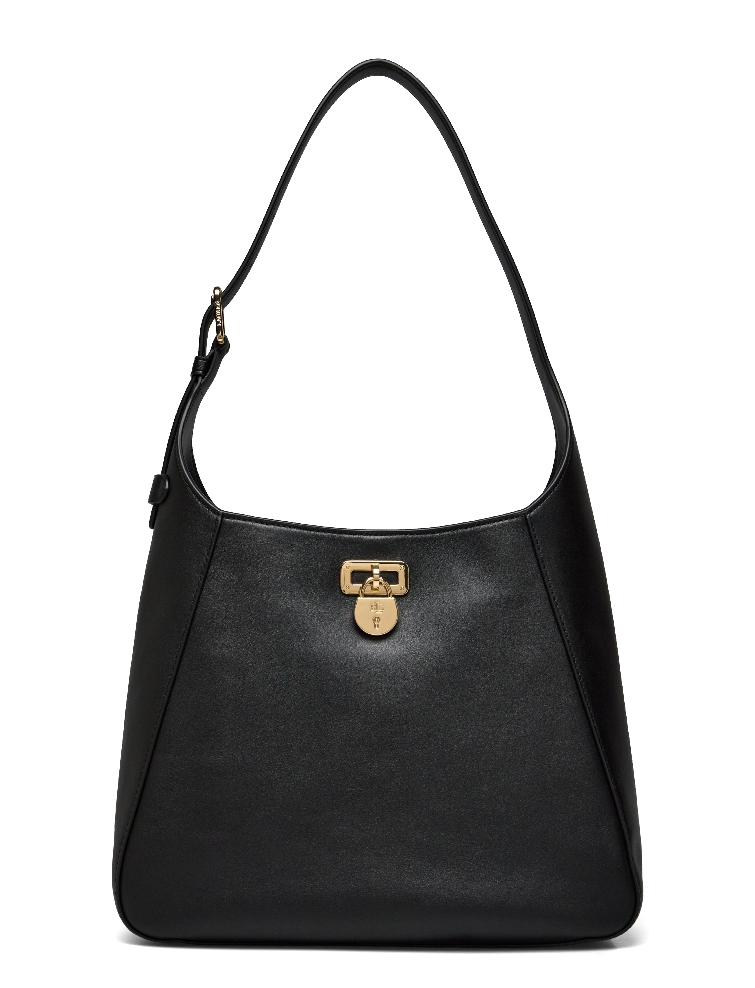 Lauren Ralph Lauren Natural Smth Leathr-Tanner Lg Sh-Sb, Kvinder, Hobo Taske, Sort, Str: ONE SIZE
