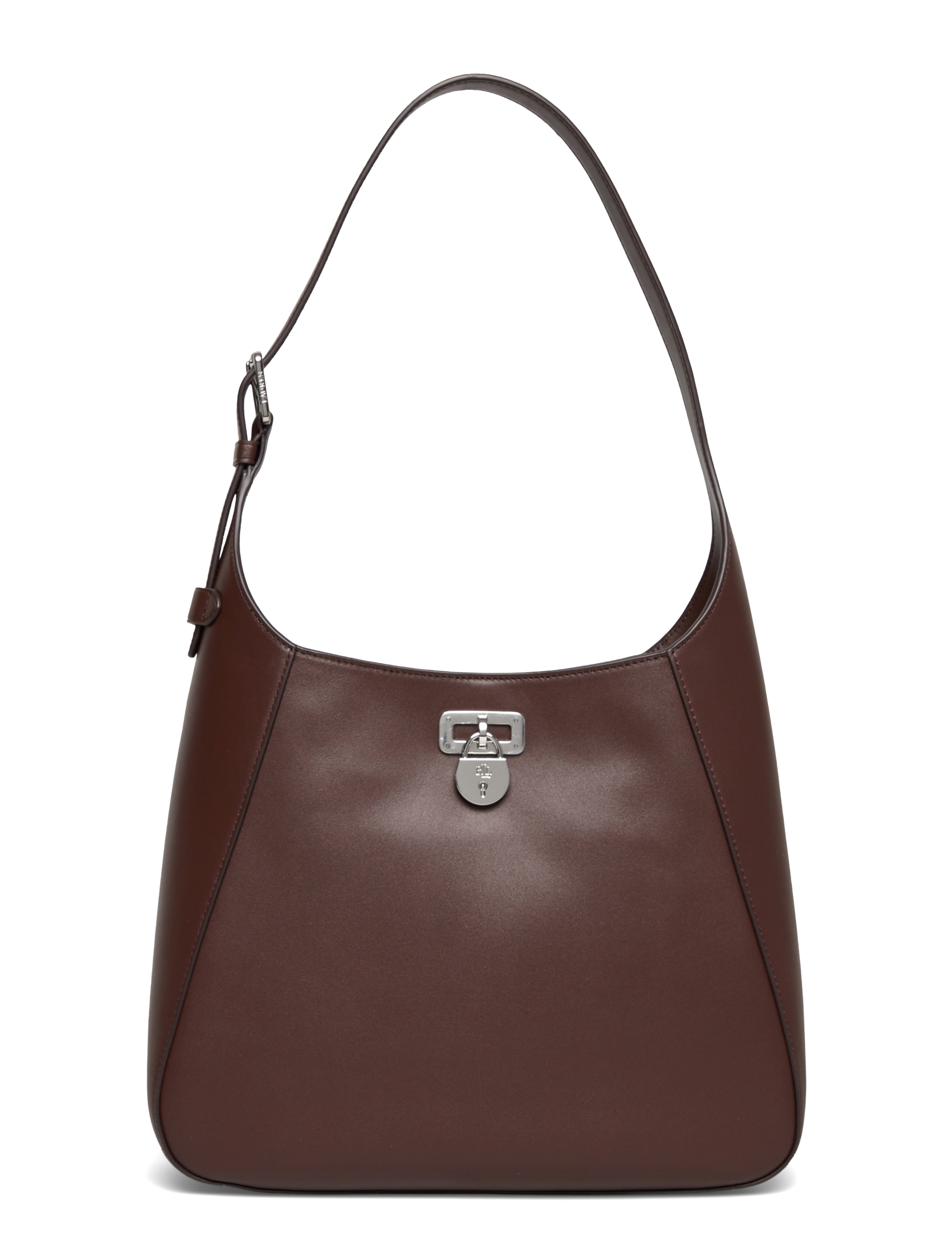 Lauren Ralph Lauren Natural Smth Leathr-Tanner Lg Sh-Sb, Kvinder, Hobo Taske, Bordeaux, Str: ONE SIZE