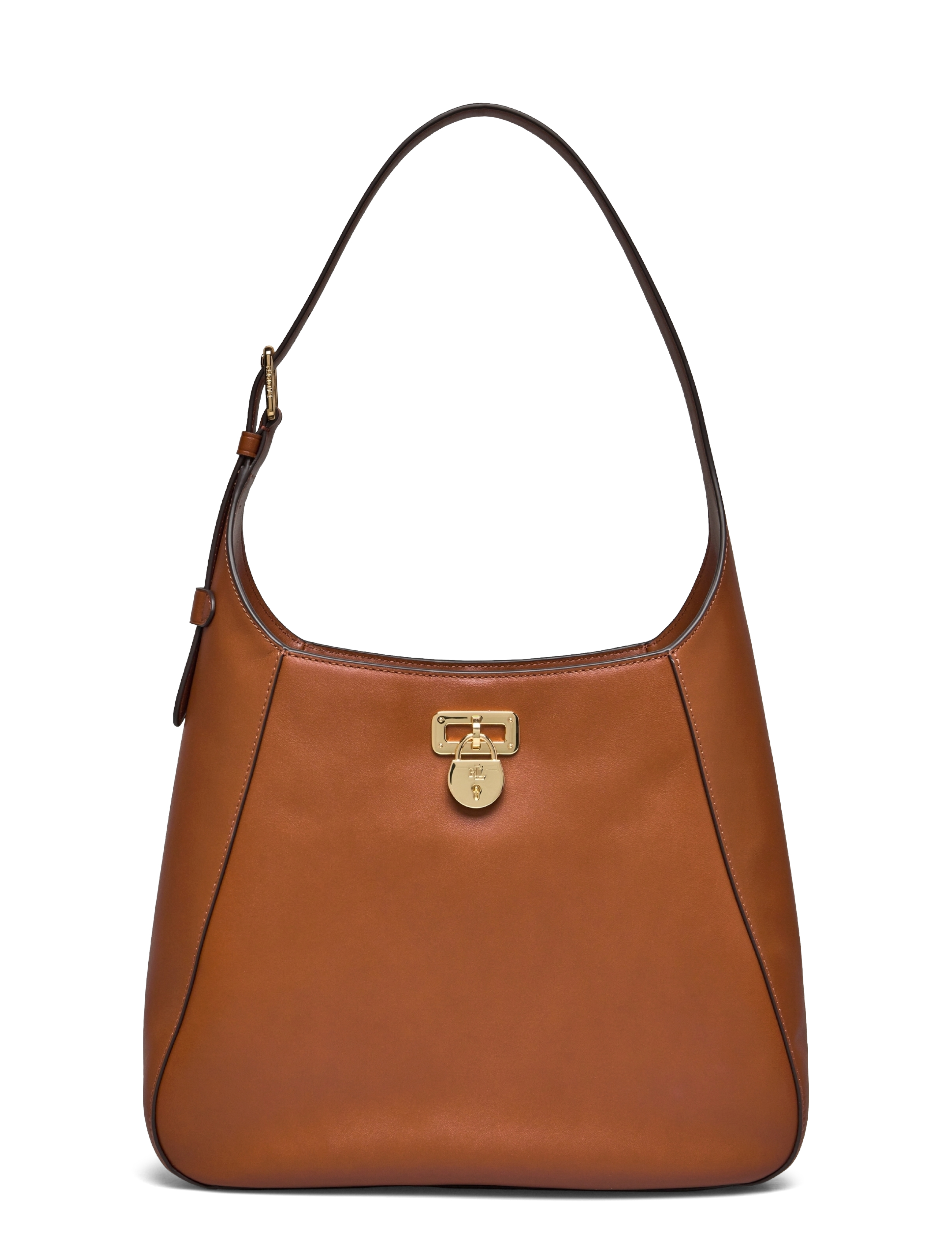 Lauren Ralph Lauren Leather Large Tanner Shoulder Bag - Handväskor - LAUREN TAN / brown