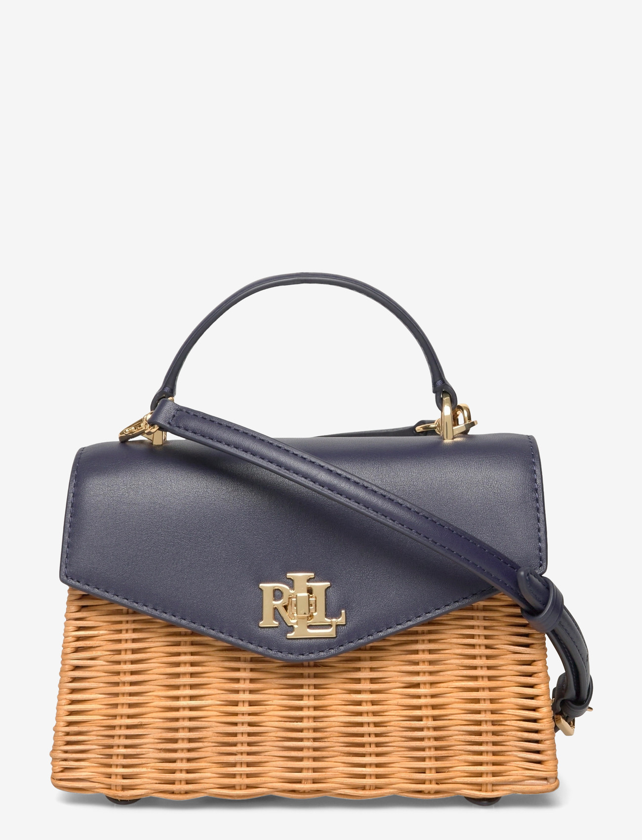 Lauren Ralph Lauren - Rattan & Leather Small Farrah Satchel - speciella tillfällen - light walnut/refi - 0