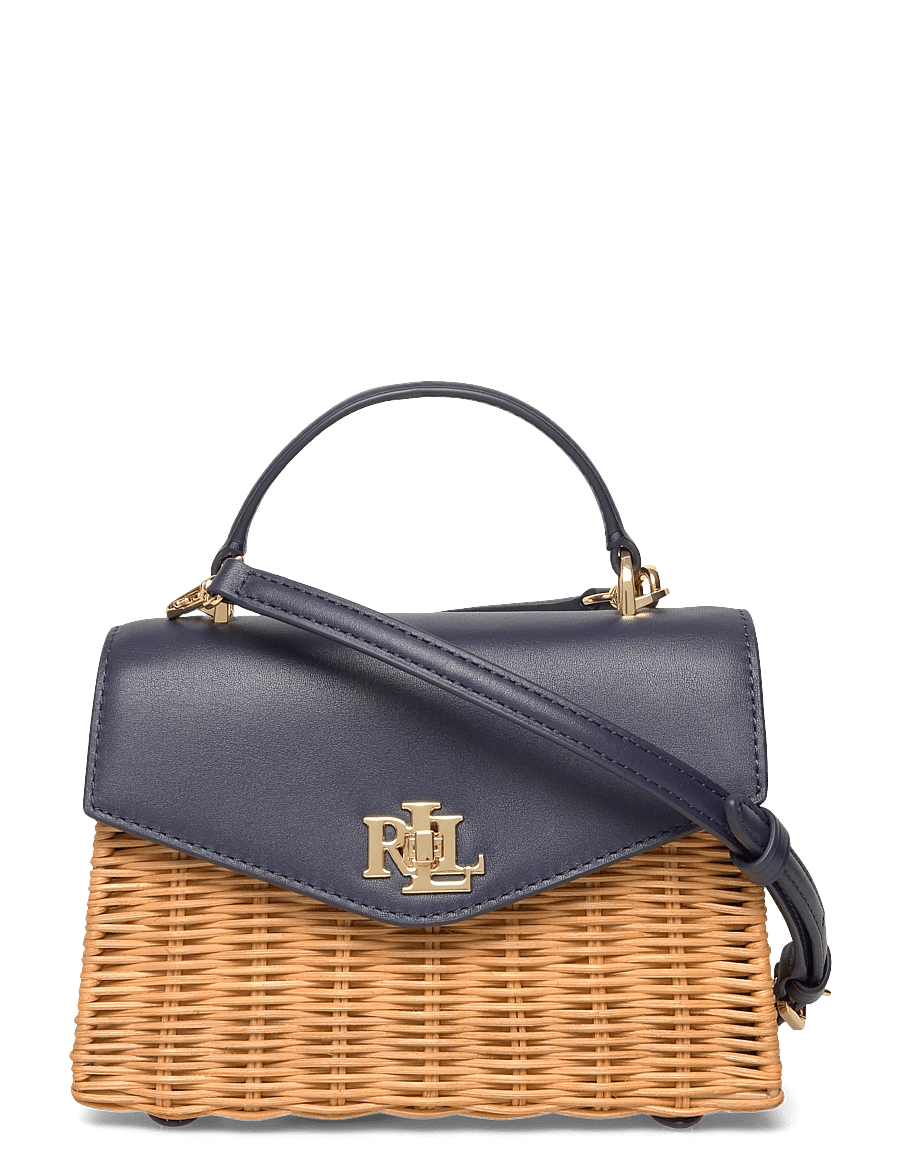 Lauren Ralph Lauren - Rattan & Leather Small Farrah Satchel - umhängetaschen - light walnut/refi - 0