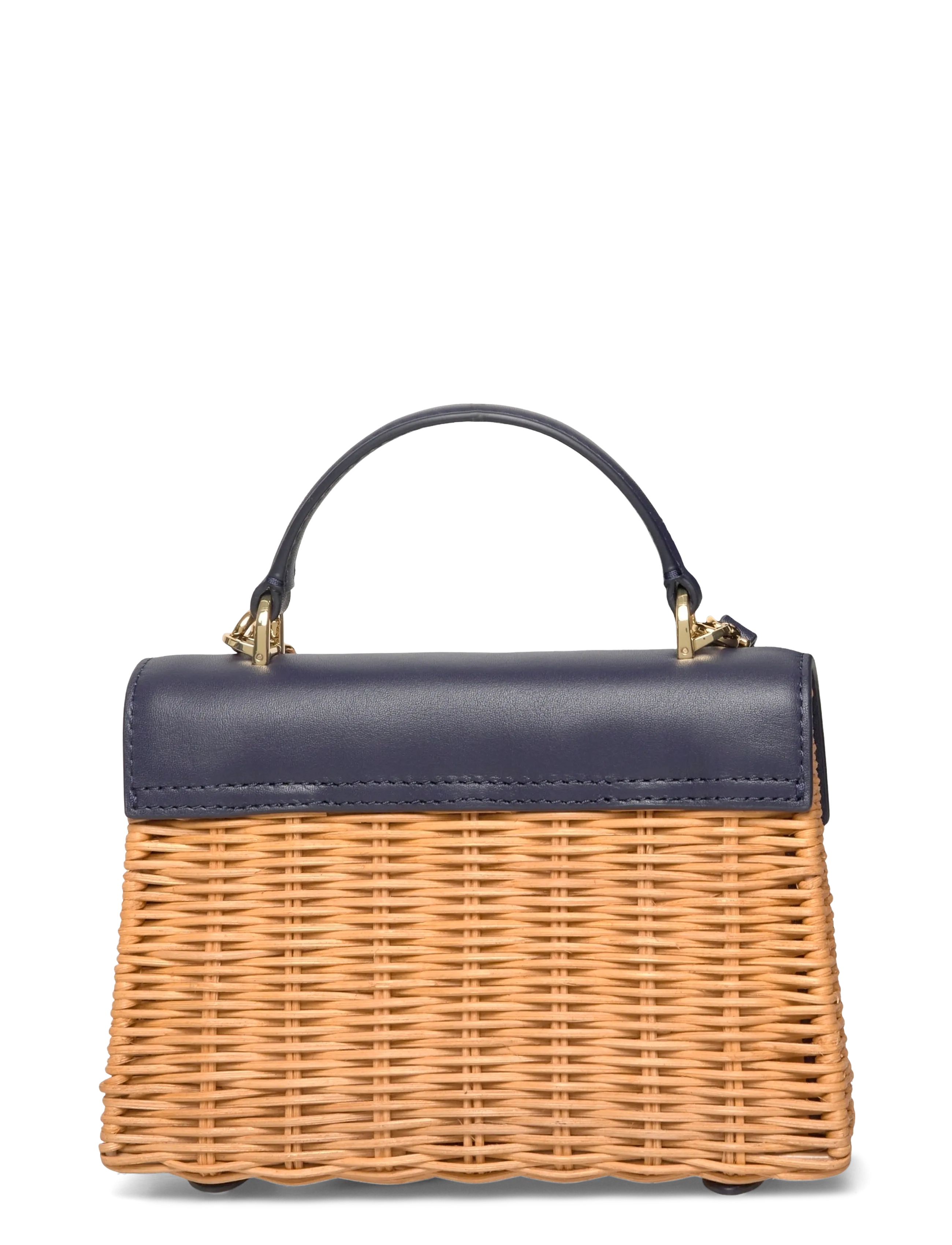 Lauren Ralph Lauren - Rattan & Leather Small Farrah Satchel - crossbody bags - light walnut/refi - 1