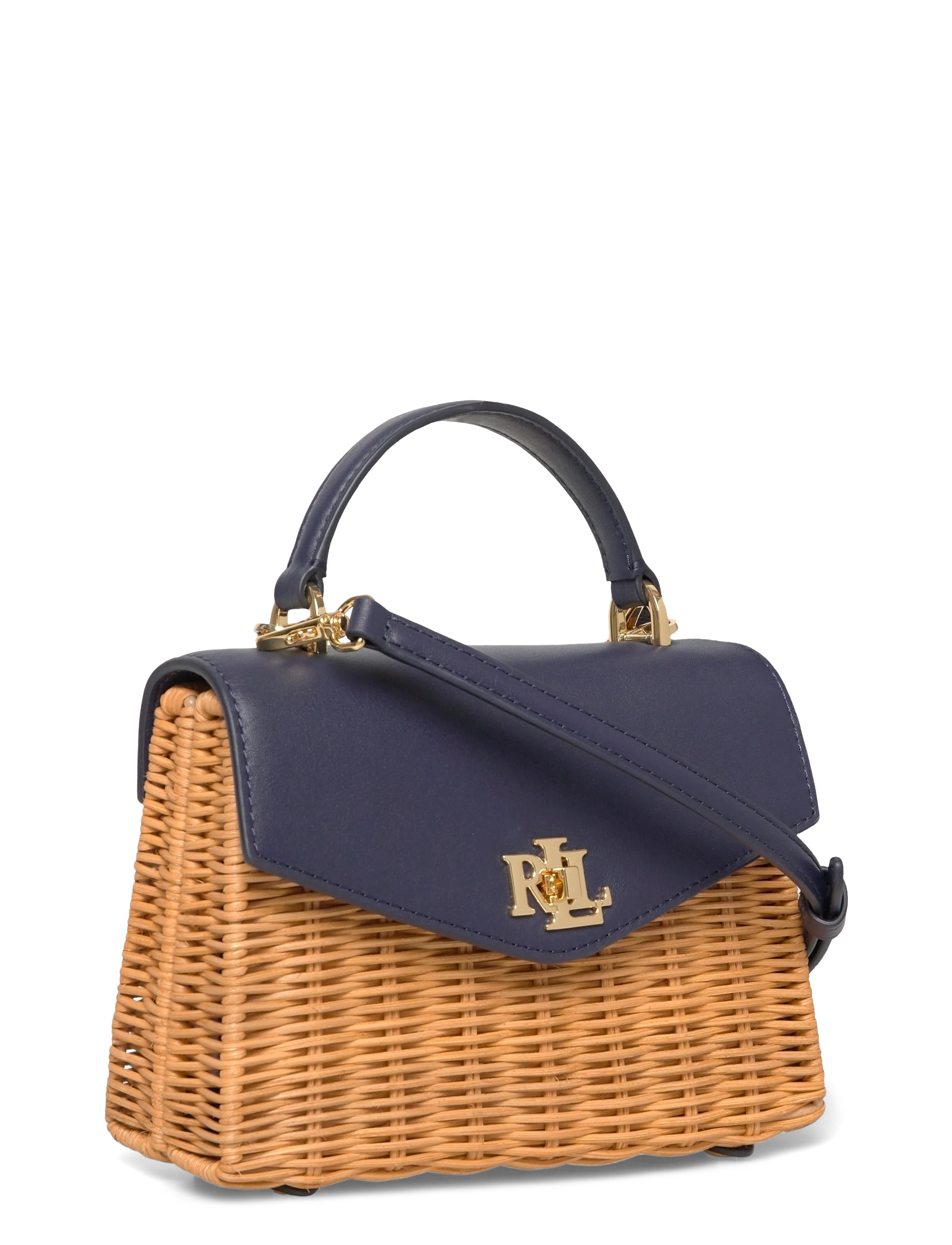 Lauren Ralph Lauren - Rattan & Leather Small Farrah Satchel - crossbody bags - light walnut/refi - 2