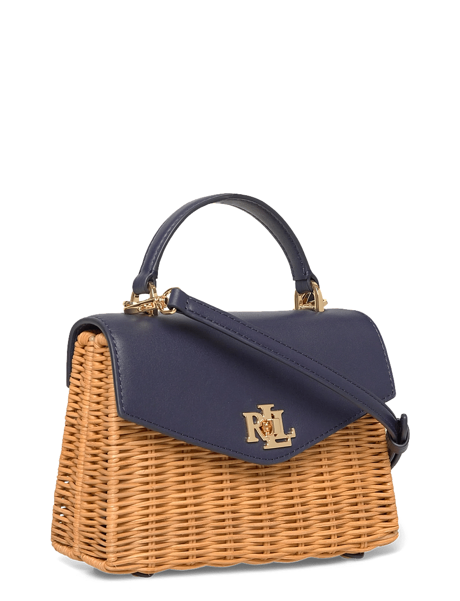 Lauren Ralph Lauren - Rattan & Leather Small Farrah Satchel - umhängetaschen - light walnut/refi - 2