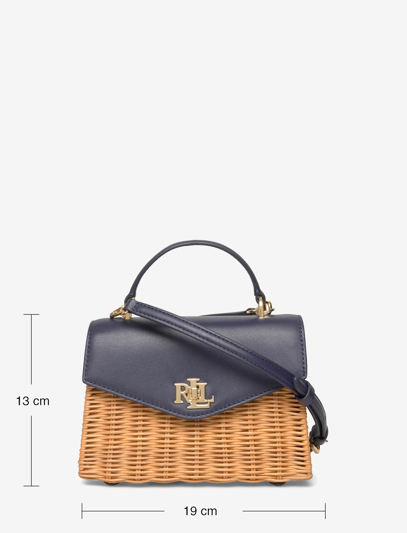 Lauren Ralph Lauren - Rattan & Leather Small Farrah Satchel - speciella tillfällen - light walnut/refi - 3