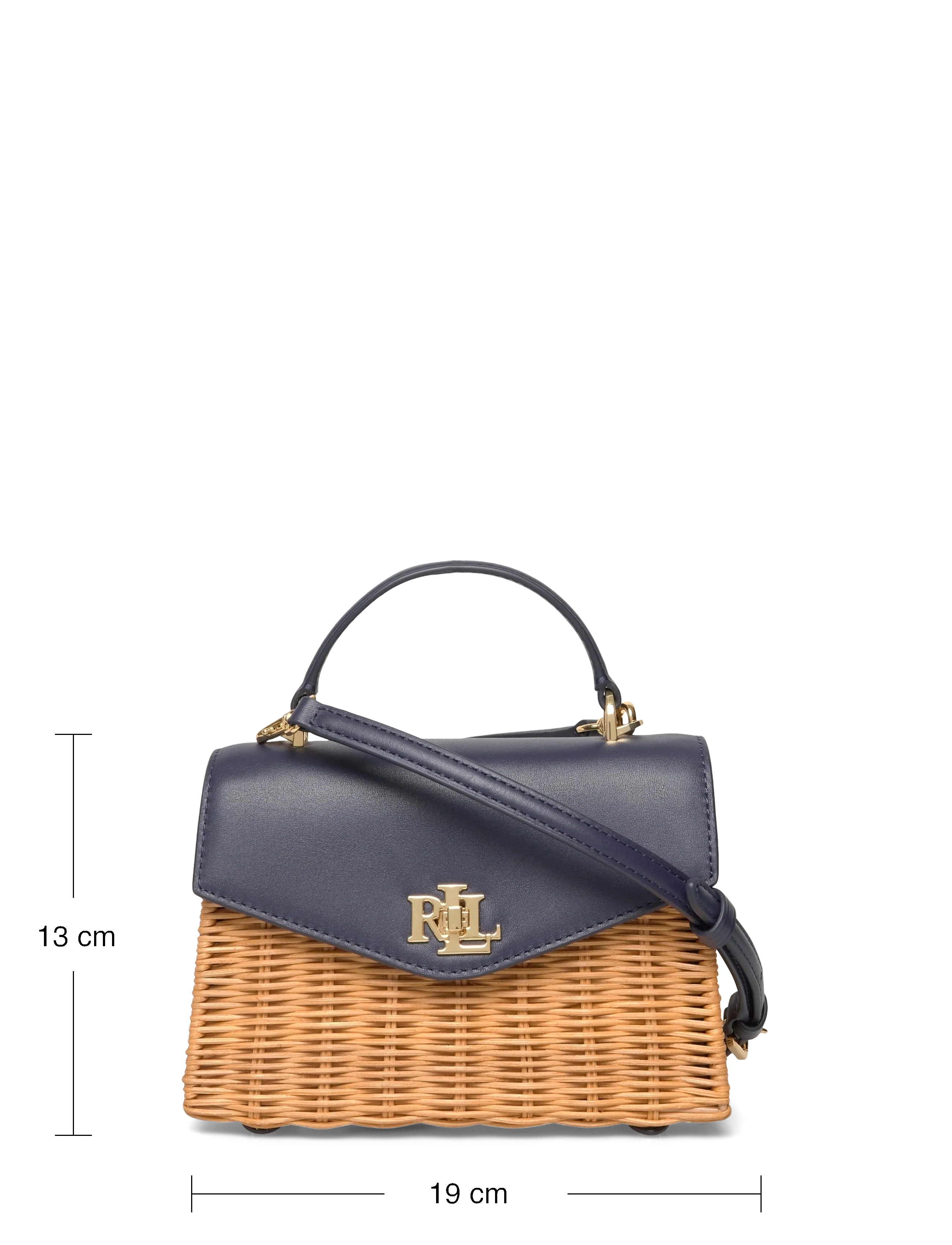Lauren Ralph Lauren - Rattan & Leather Small Farrah Satchel - crossbody bags - light walnut/refi - 3