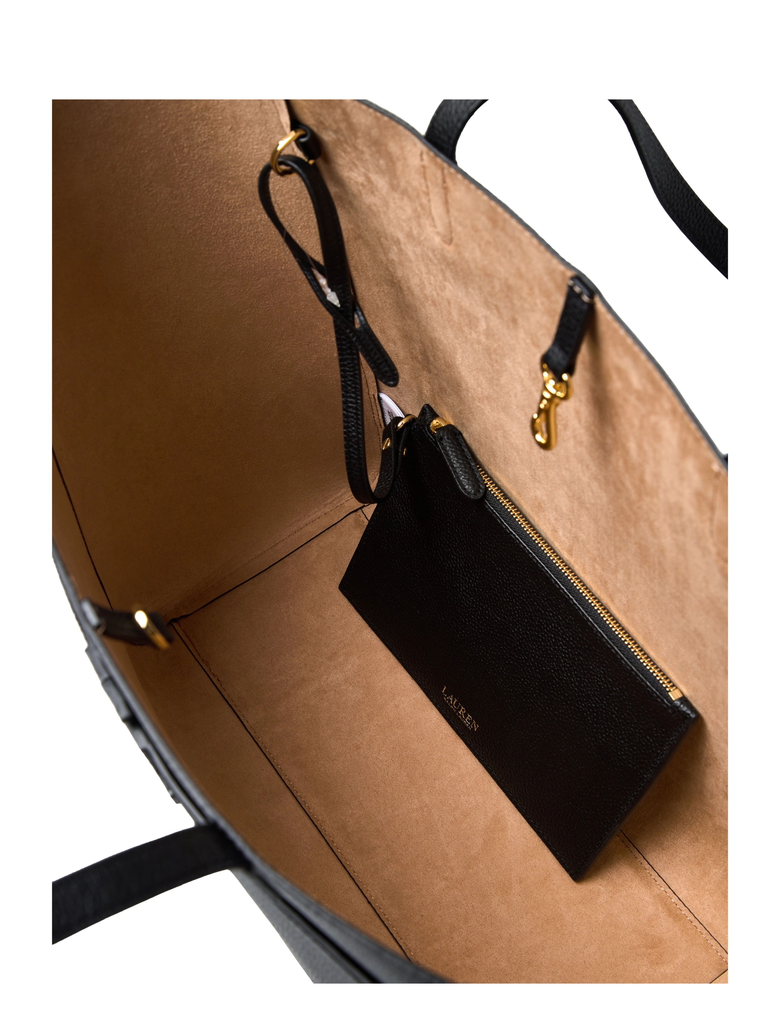 Lauren Ralph Lauren - PEBBLED LEATHER-CMRYN LG TT-TTE-LRG - shopper - black - 4