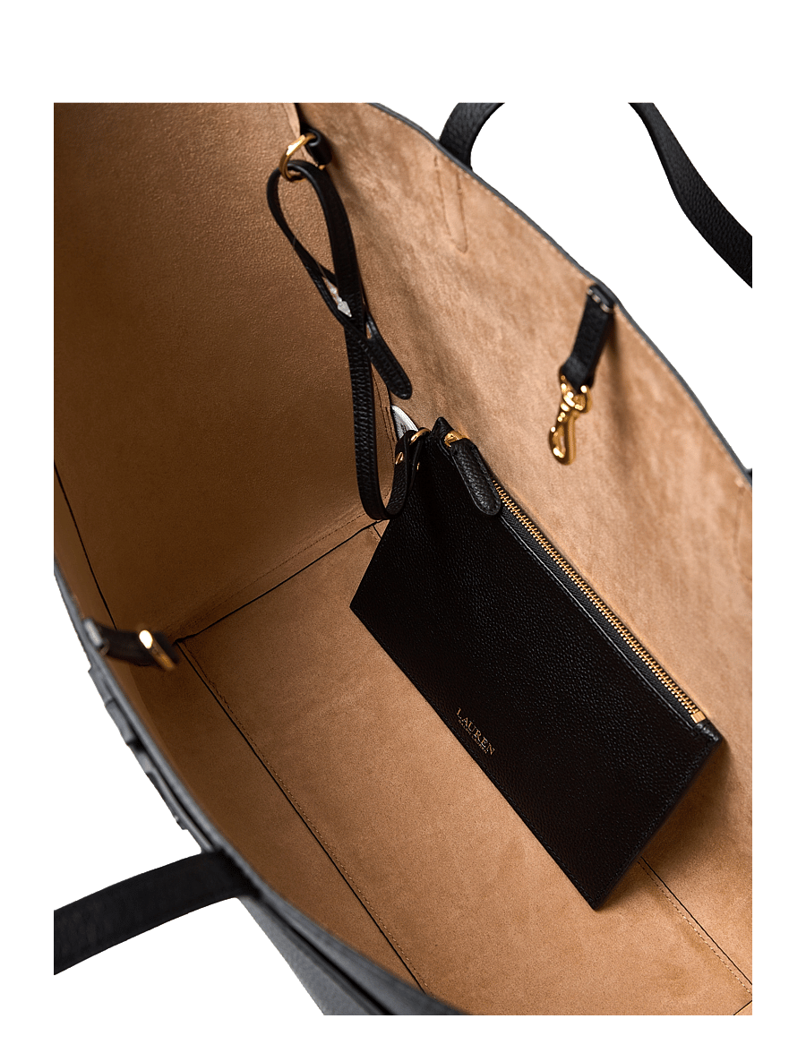 Lauren Ralph Lauren - PEBBLED LEATHER-CMRYN LG TT-TTE-LRG - shopper - black - 4