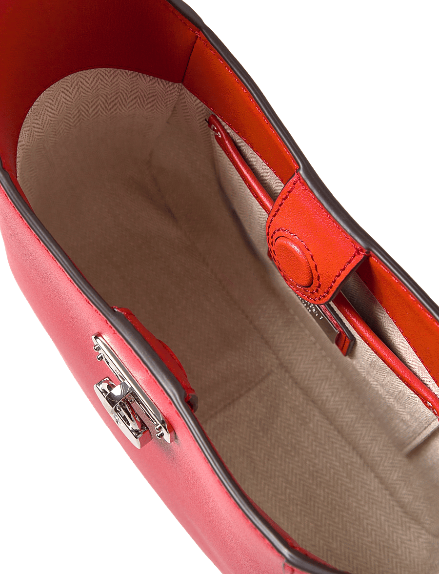 Lauren Ralph Lauren - Leather Small Tanner Shoulder Bag - alltags-style - bright vermillion - 4