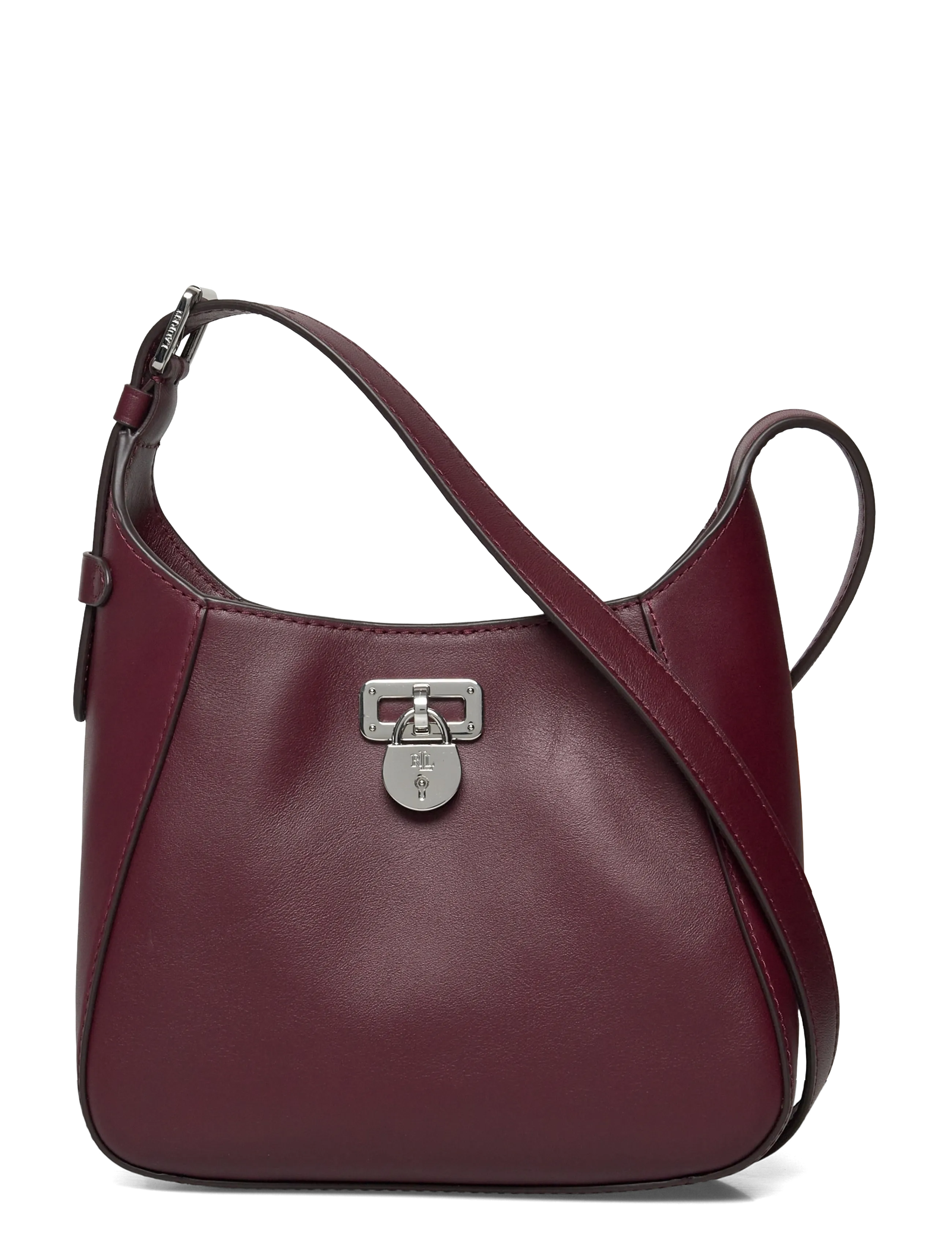Lauren Ralph Lauren Leather Small Tanner Shoulder Bag - Skuldertasker - DARK GARNET / burgundy