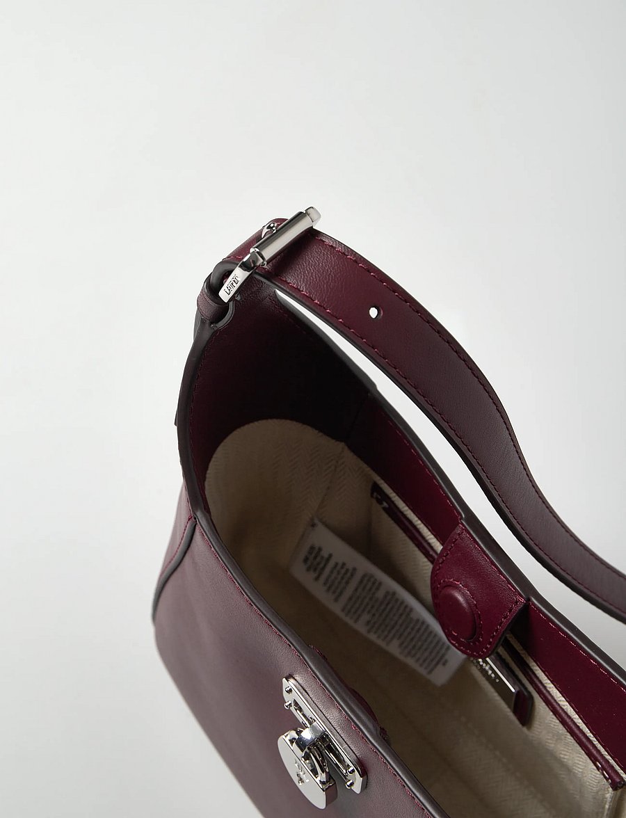Lauren Ralph Lauren - Leather Small Tanner Shoulder Bag - kasdienis stilius - dark garnet - 4