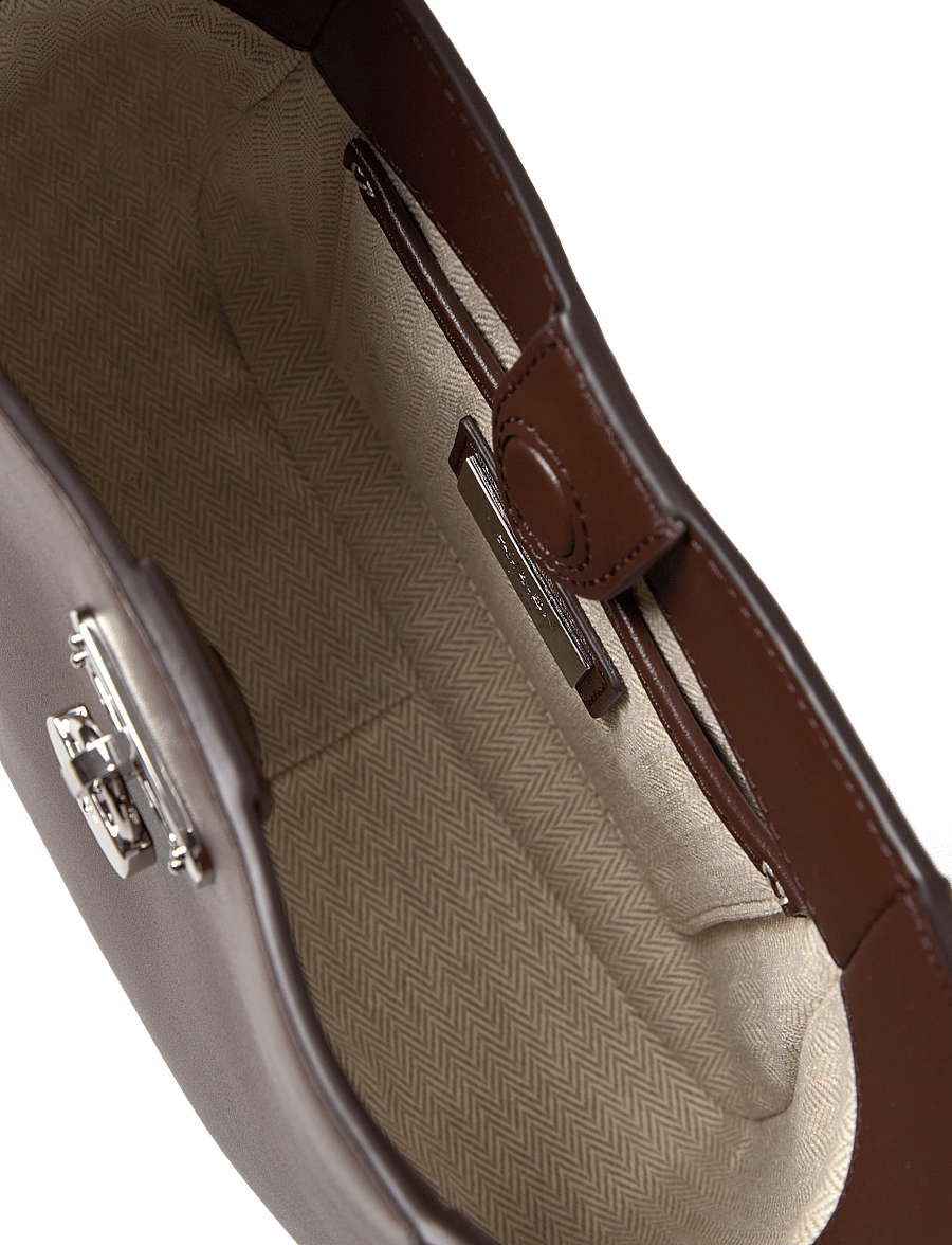 Lauren Ralph Lauren - Leather Small Tanner Shoulder Bag - everyday style - dark hickory - 4
