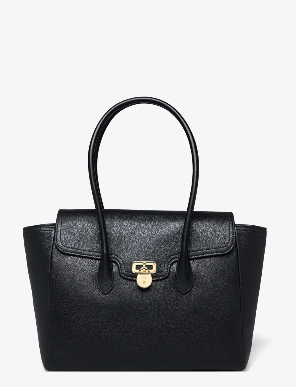 Lauren Ralph Lauren - Pebbled Leather Large Tanner Satchel - totes - black - 0