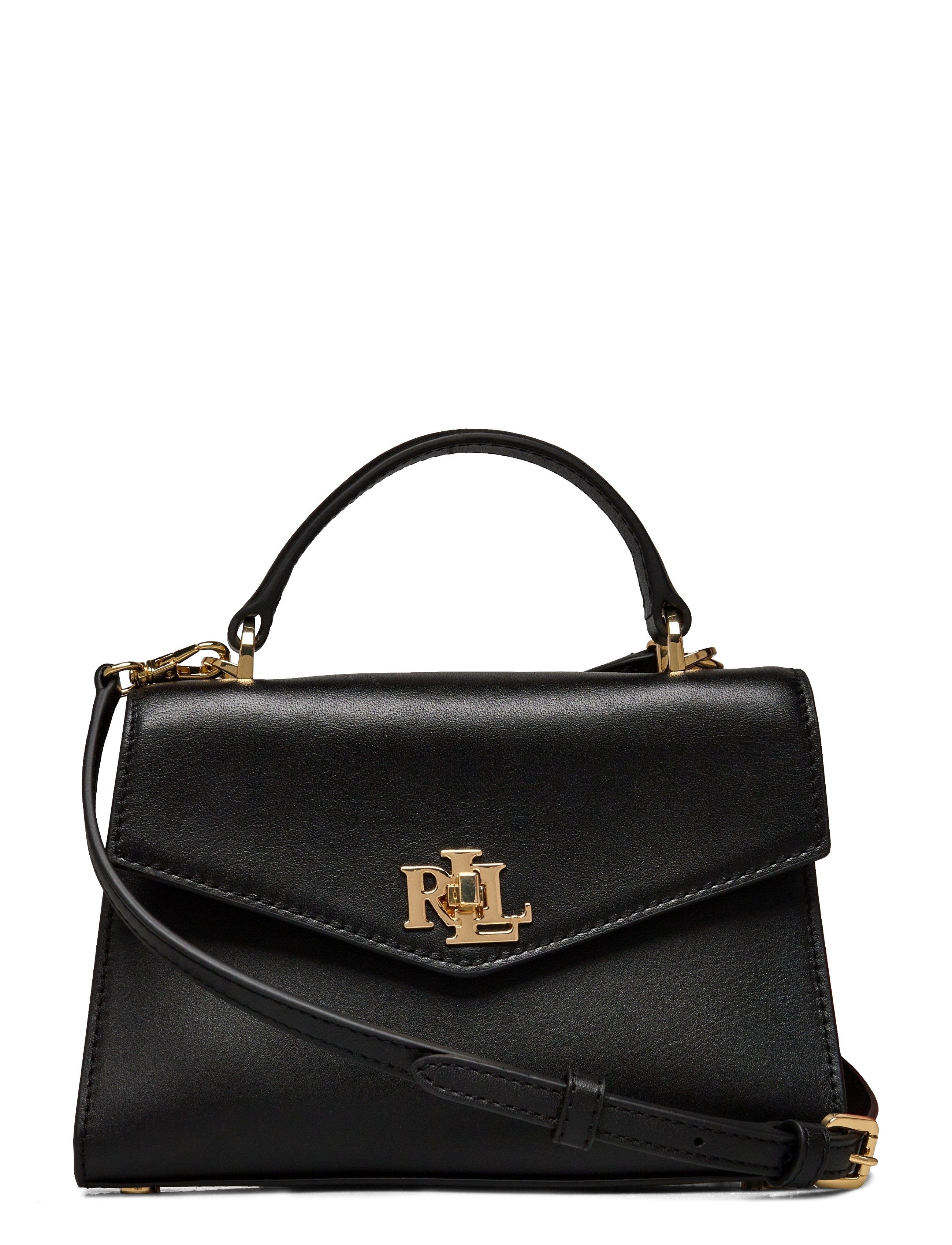 Lauren Ralph Lauren Leather Small Farrah Satchel - Taschen - BLACK / black