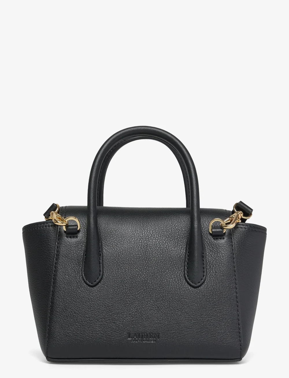 Lauren Ralph Lauren - Pebbled Leather Small Tanner Satchel - top handle tasker - black - 1