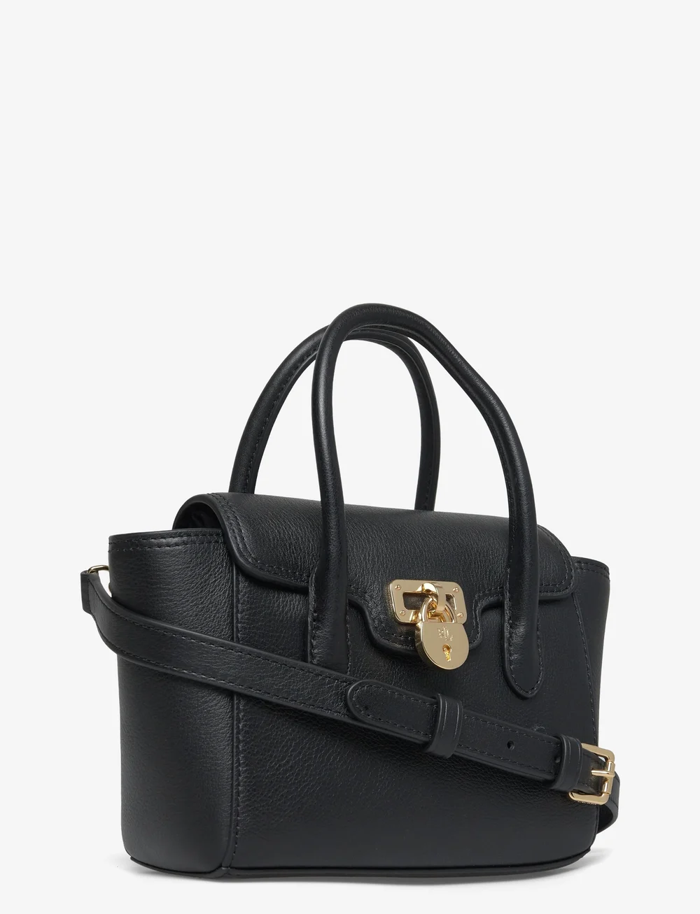 Lauren Ralph Lauren - Pebbled Leather Small Tanner Satchel - top handle tasker - black - 2