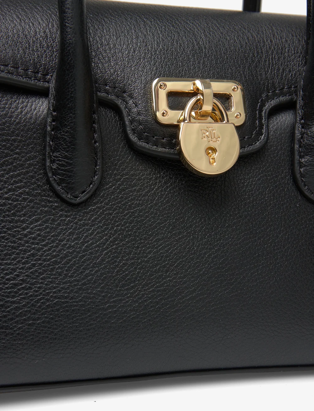 Lauren Ralph Lauren - Pebbled Leather Small Tanner Satchel - top handle tasker - black - 3