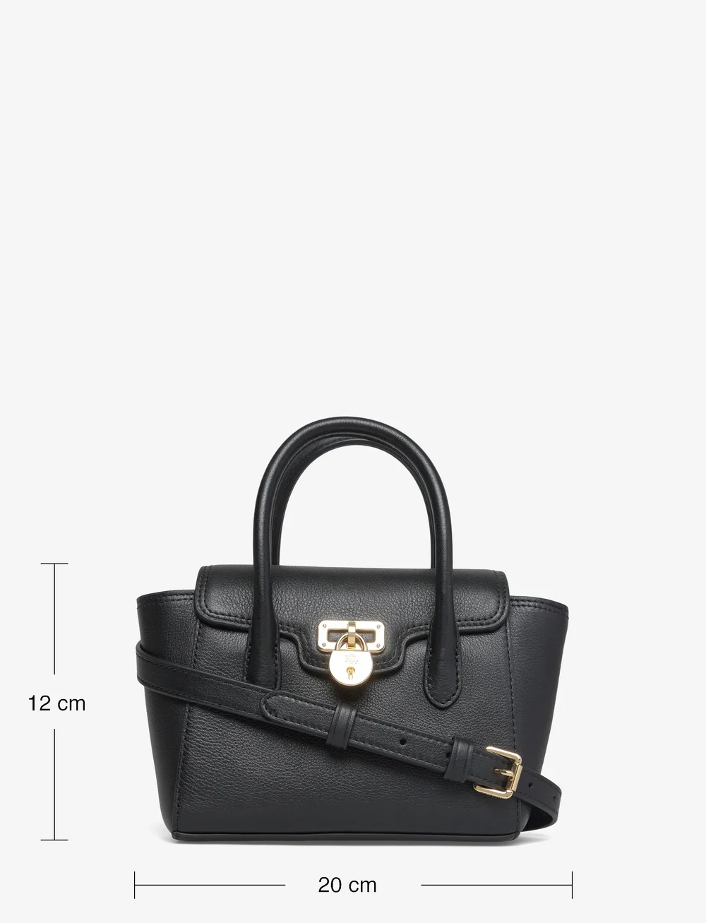 Lauren Ralph Lauren - Pebbled Leather Small Tanner Satchel - top handle tasker - black - 4