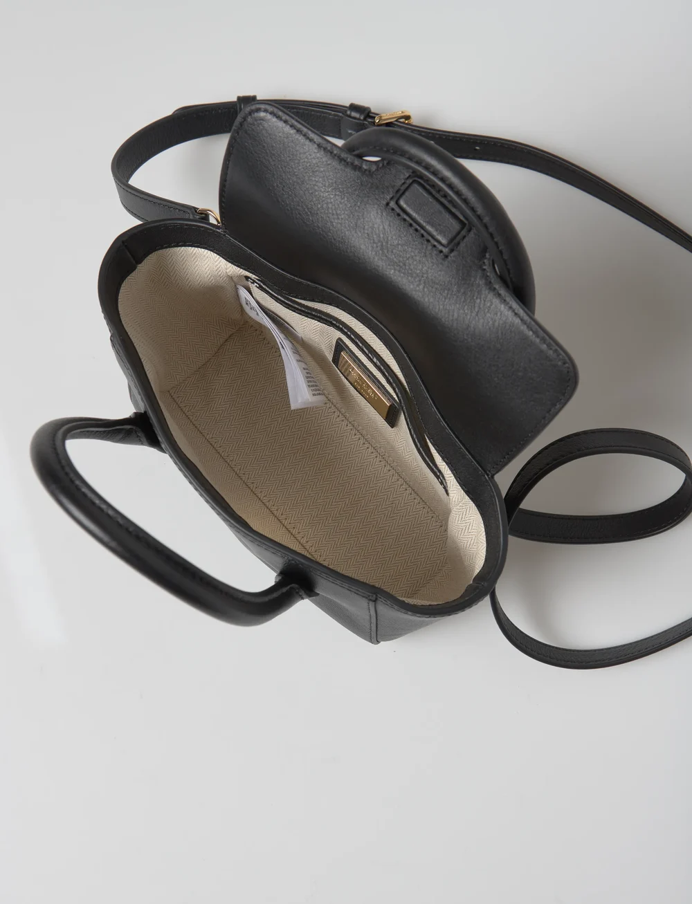 Lauren Ralph Lauren - Pebbled Leather Small Tanner Satchel - top handle tasker - black - 5