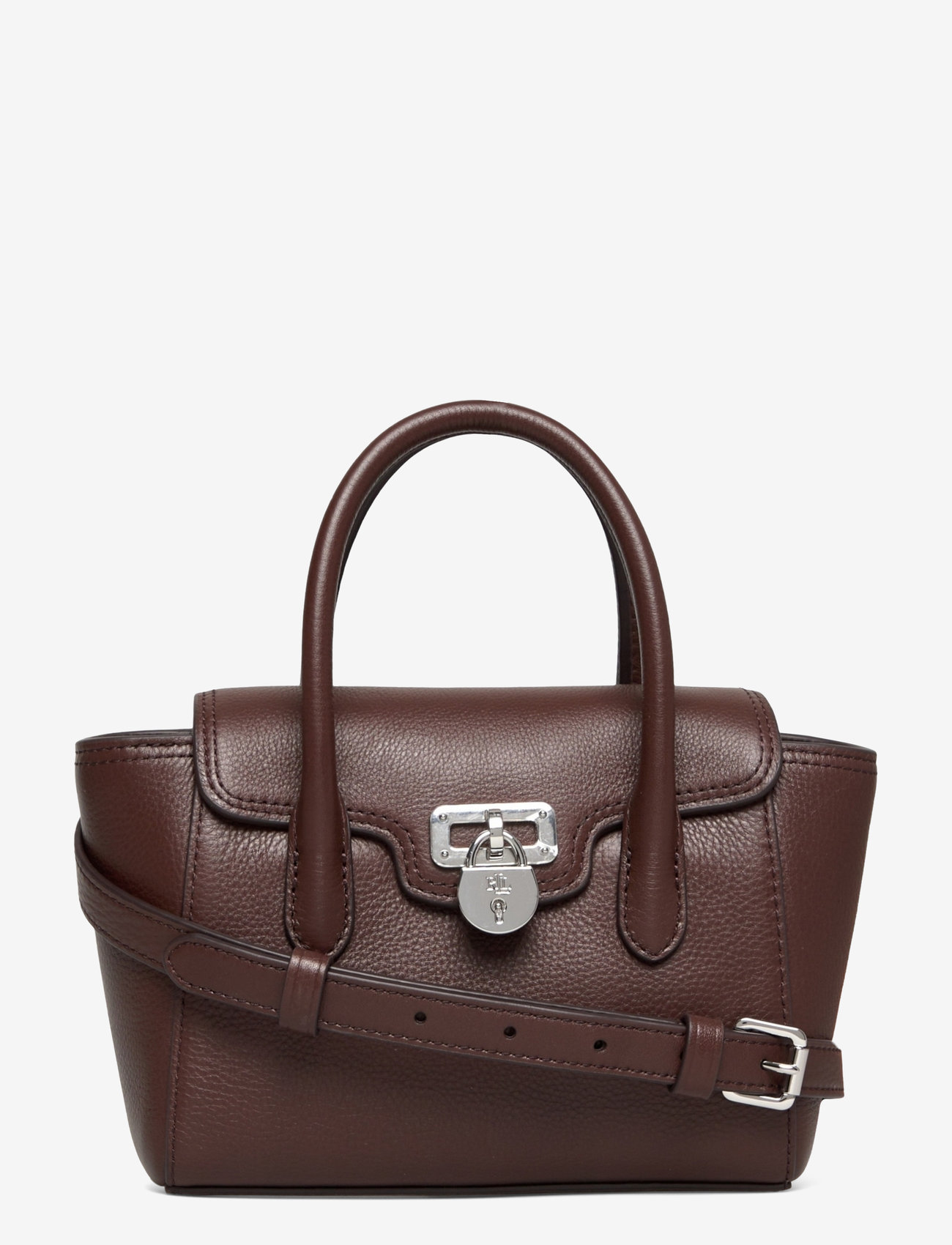 Lauren Ralph Lauren - Pebbled Leather Small Tanner Satchel - erilised sündmused - dark hickory - 0