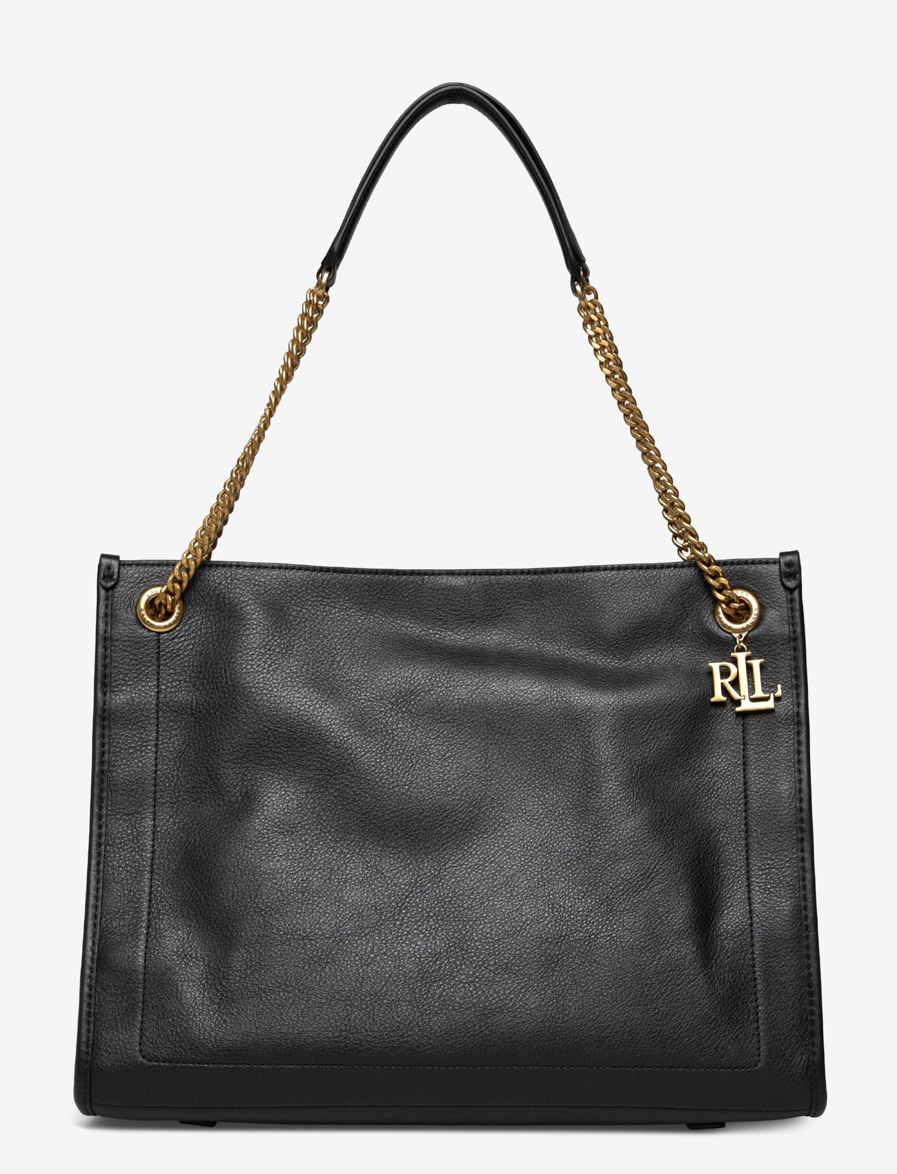 Lauren Ralph Lauren - Pebbled Leather Large Bradley Tote Bag - shoppingväskor - black - 0