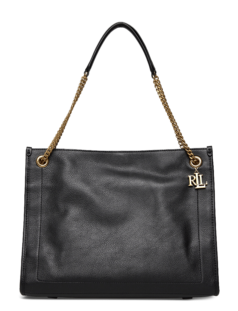 Lauren Ralph Lauren - Pebbled Leather Large Bradley Tote Bag - shoppingväskor - black - 0