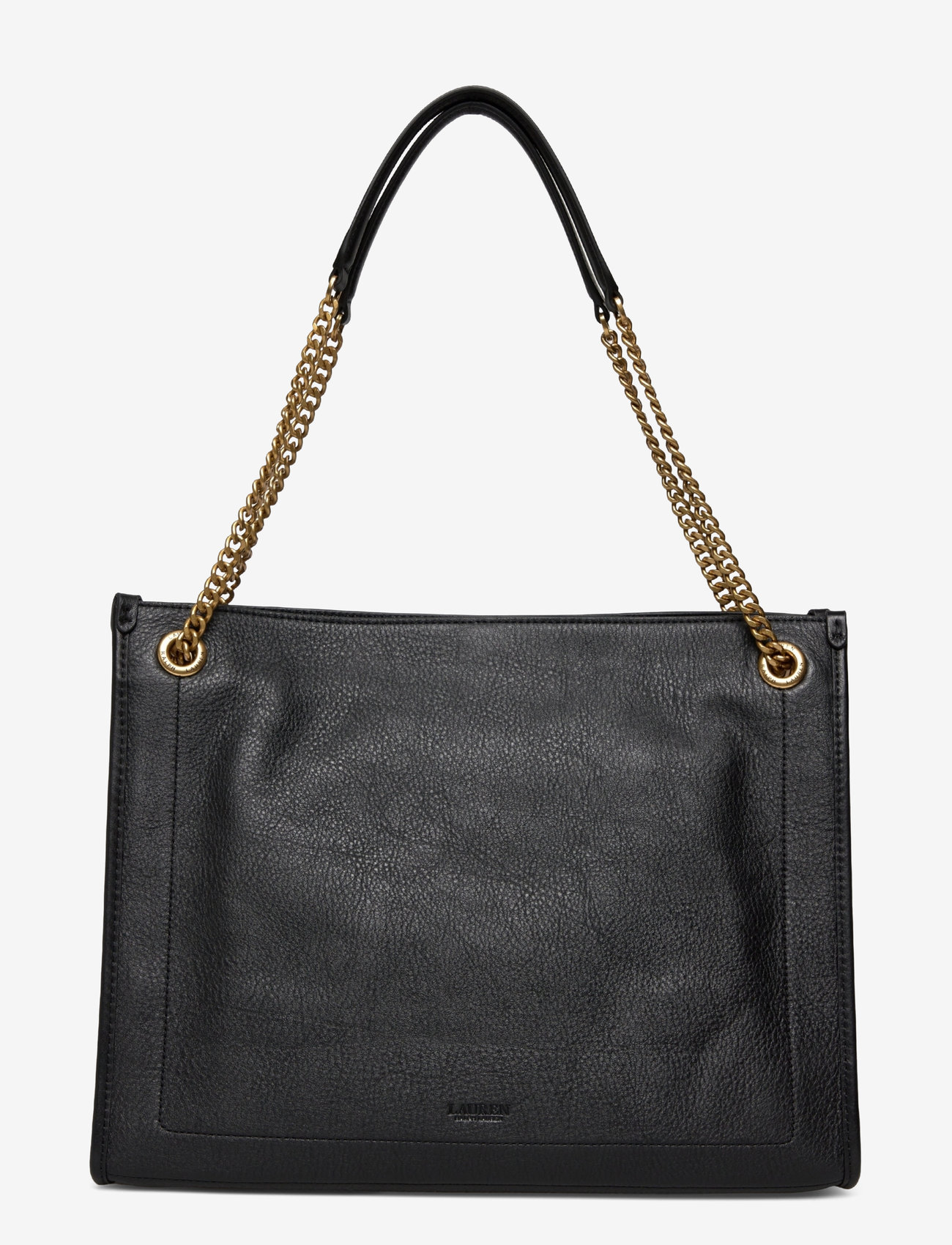 Lauren Ralph Lauren - Pebbled Leather Large Bradley Tote Bag - shoppingväskor - black - 1