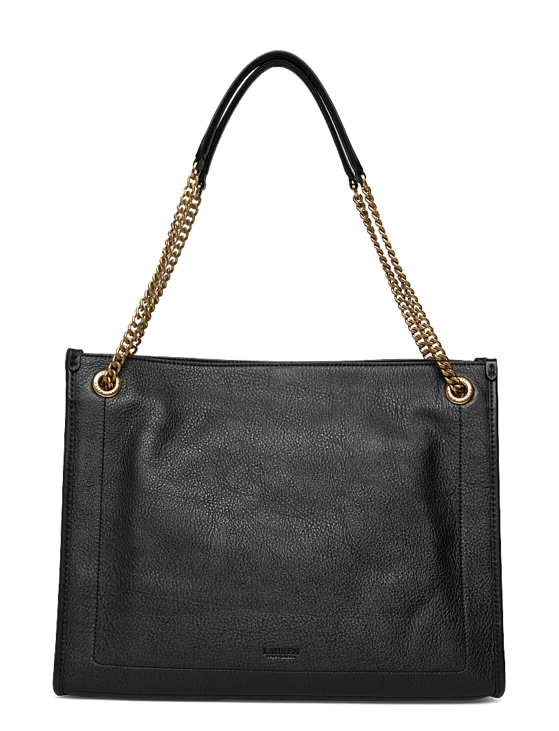 Lauren Ralph Lauren - Pebbled Leather Large Bradley Tote Bag - shoppingväskor - black - 1