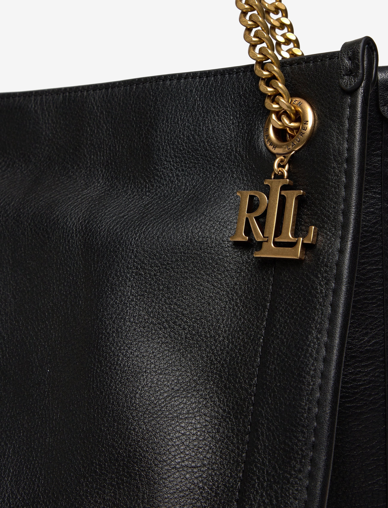 Lauren Ralph Lauren - Pebbled Leather Large Bradley Tote Bag - shoppingväskor - black - 3