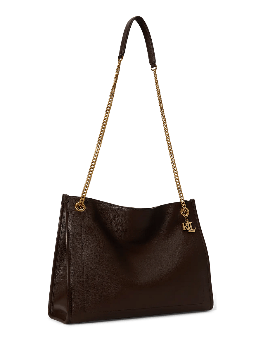 Lauren Ralph Lauren - Pebbled Leather Large Bradley Tote Bag - shoppingväskor - chestnut brown - 2