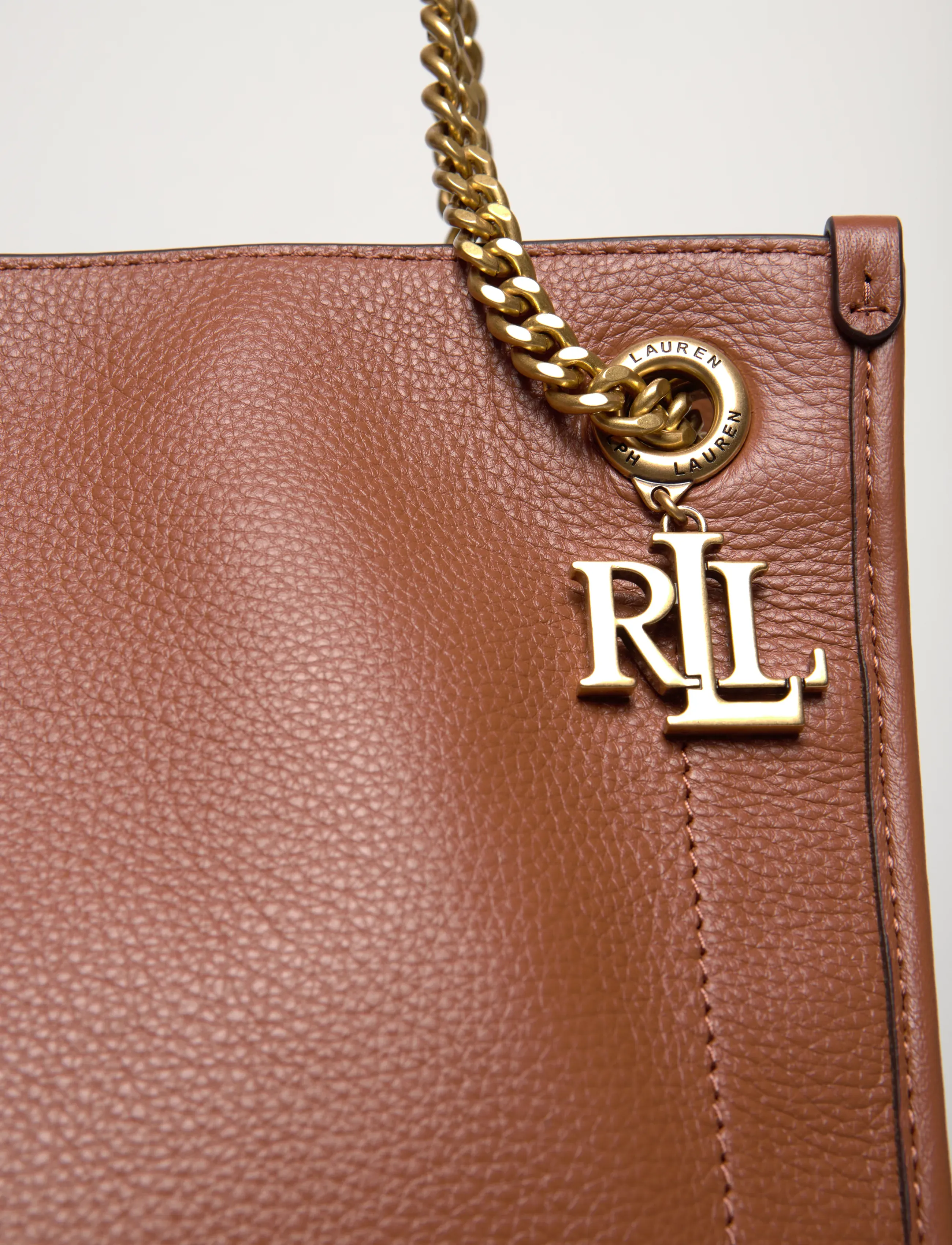 Lauren Ralph Lauren - LUXE PEBBLE LTHR-BRDLY SHPPR-TTE-LR - shopper - lauren tan - 4