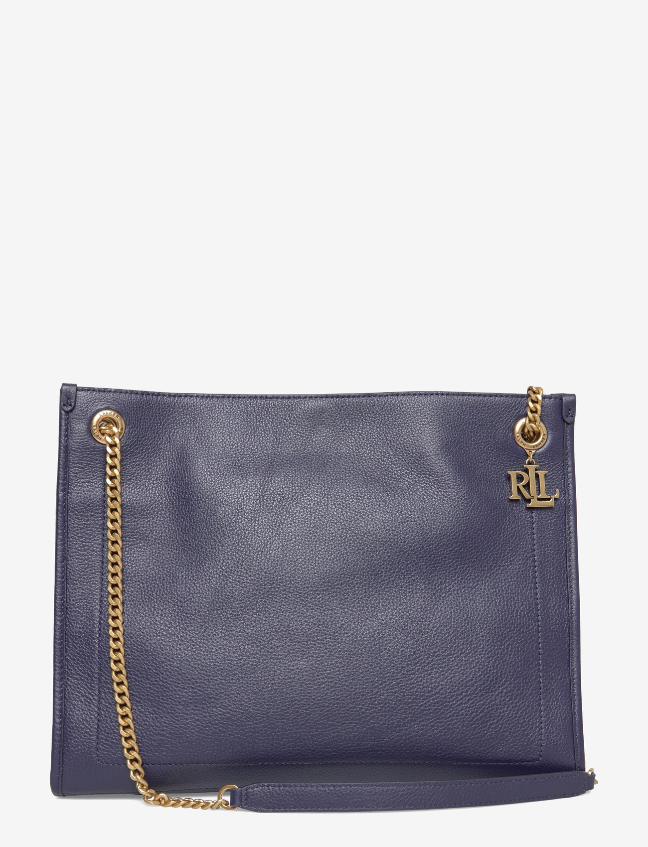 Lauren Ralph Lauren - Pebbled Leather Large Bradley Tote Bag - shoppers - refined navy - 0