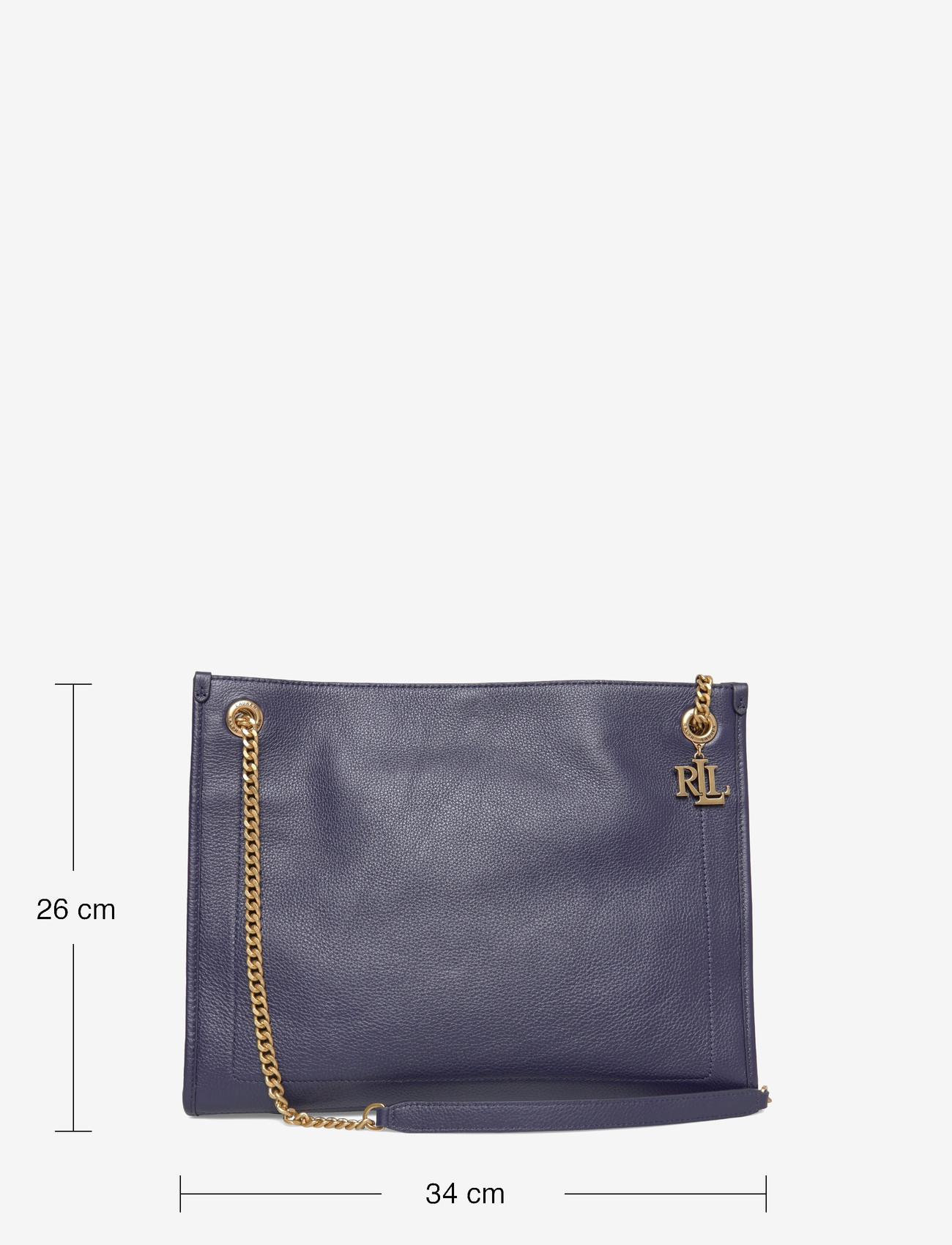 Lauren Ralph Lauren - Pebbled Leather Large Bradley Tote Bag - shoppers - refined navy - 3