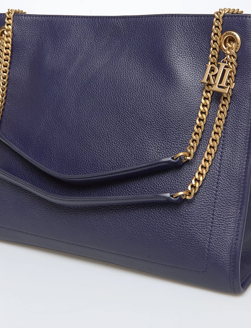 Lauren Ralph Lauren - Pebbled Leather Large Bradley Tote Bag - shoppers - refined navy - 4