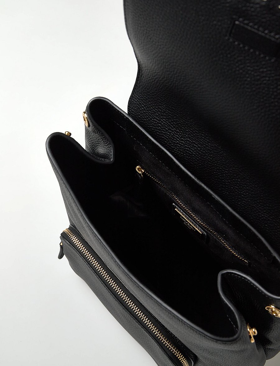 Lauren Ralph Lauren - PEBBLED LEATHER-CAMERYN BKPK-BPK-ME - alltags-style - black - 3
