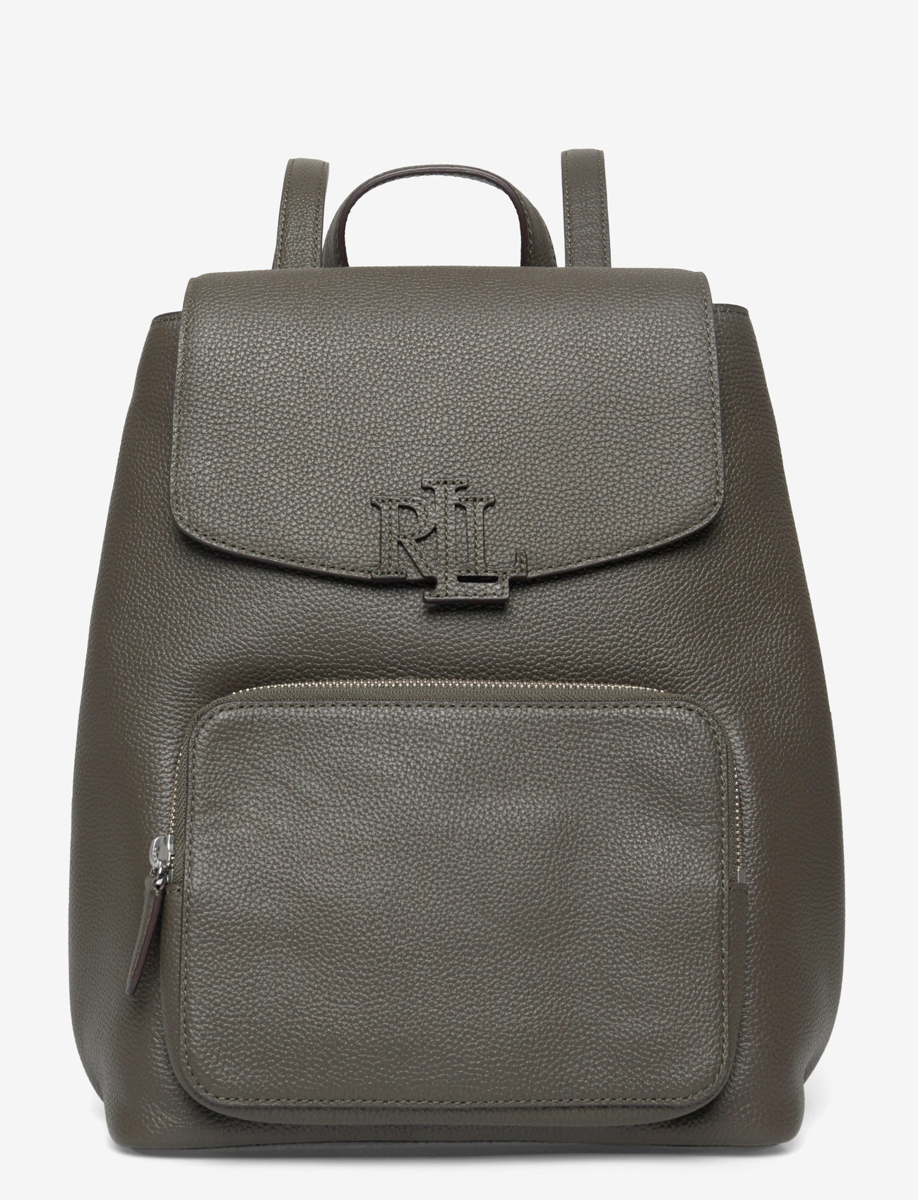 Lauren Ralph Lauren - Pebbled Leather Medium Cameryn Backpack - rygsække - dark olive - 0