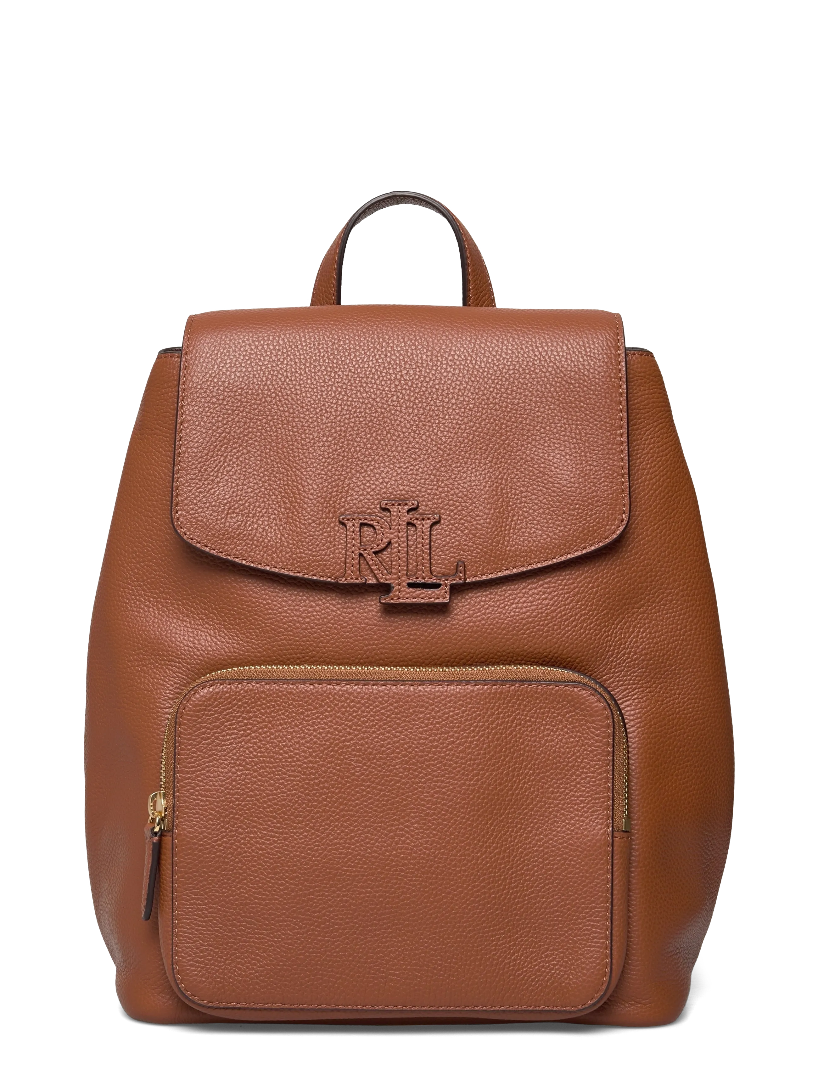 Lauren Ralph Lauren PEBBLED LEATHER-CAMERYN BKPK-BPK-ME - Rygsække - LAUREN TAN / brown