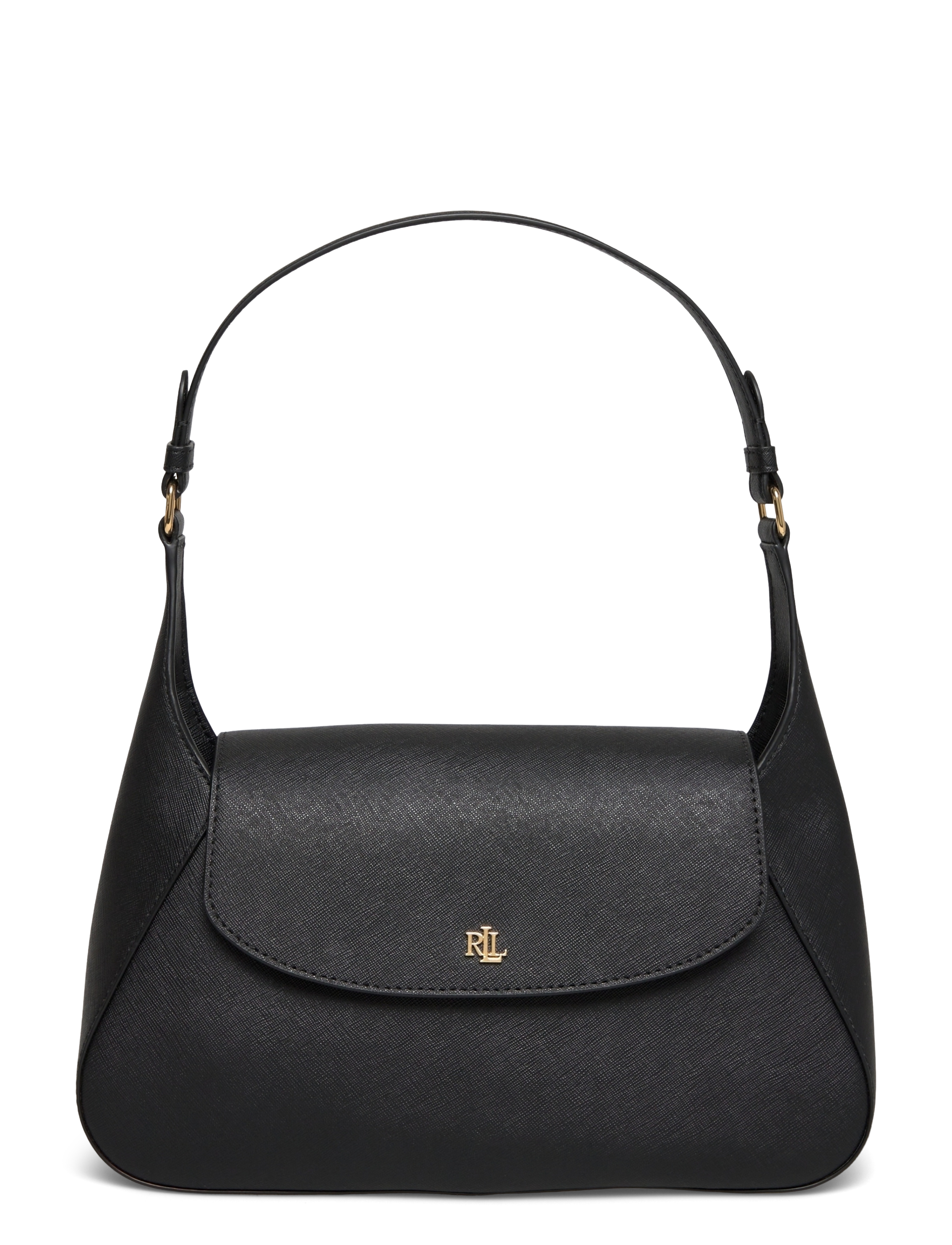 Lauren Ralph Lauren Crosshatch Medium Schylar Shoulder Bag, Kvinder, Klap Skuldertaske, Sort, Str: ONE SIZE