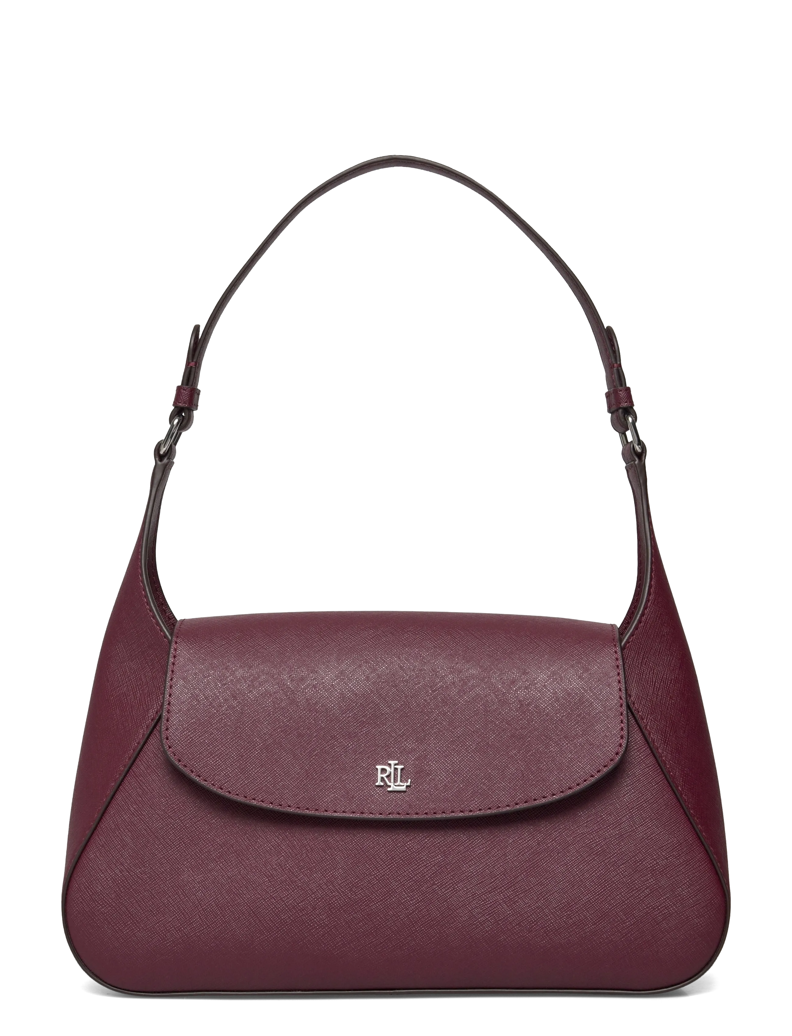 Lauren Ralph Lauren Crosshatch Medium Schylar Shoulder Bag - Vesker - DARK GARNET / burgundy