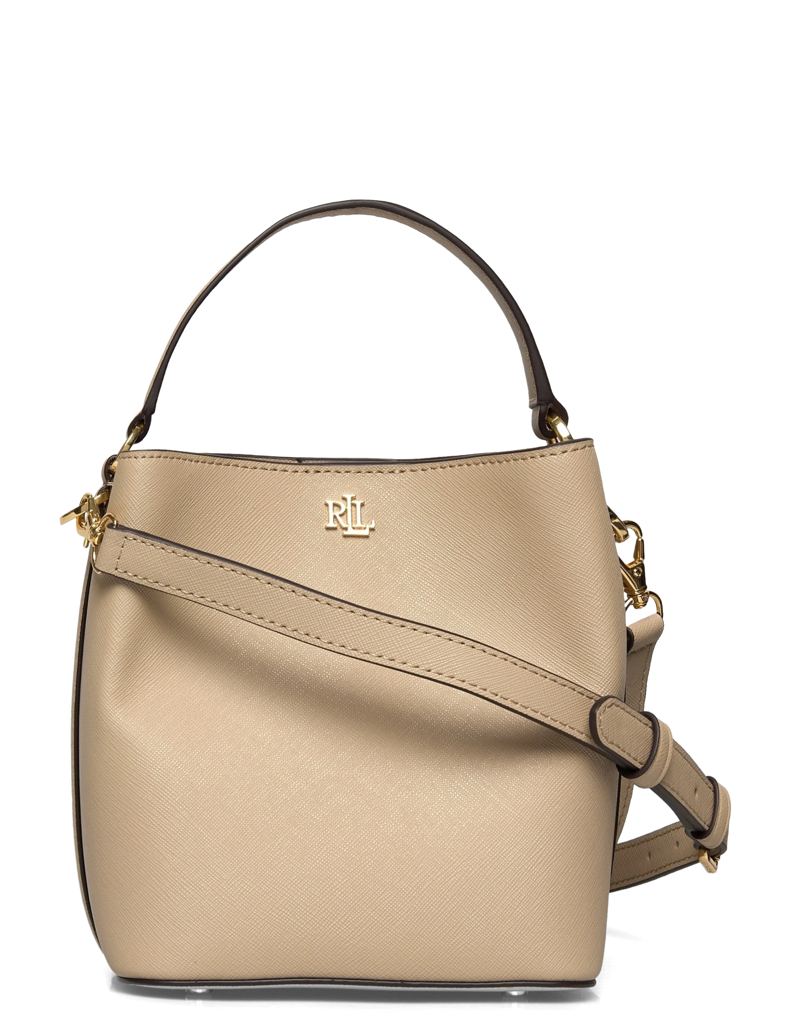 Lauren Ralph Lauren Crosshatch Small Reese Bucket Bag - Nyheder - BIRCH TAN / cream