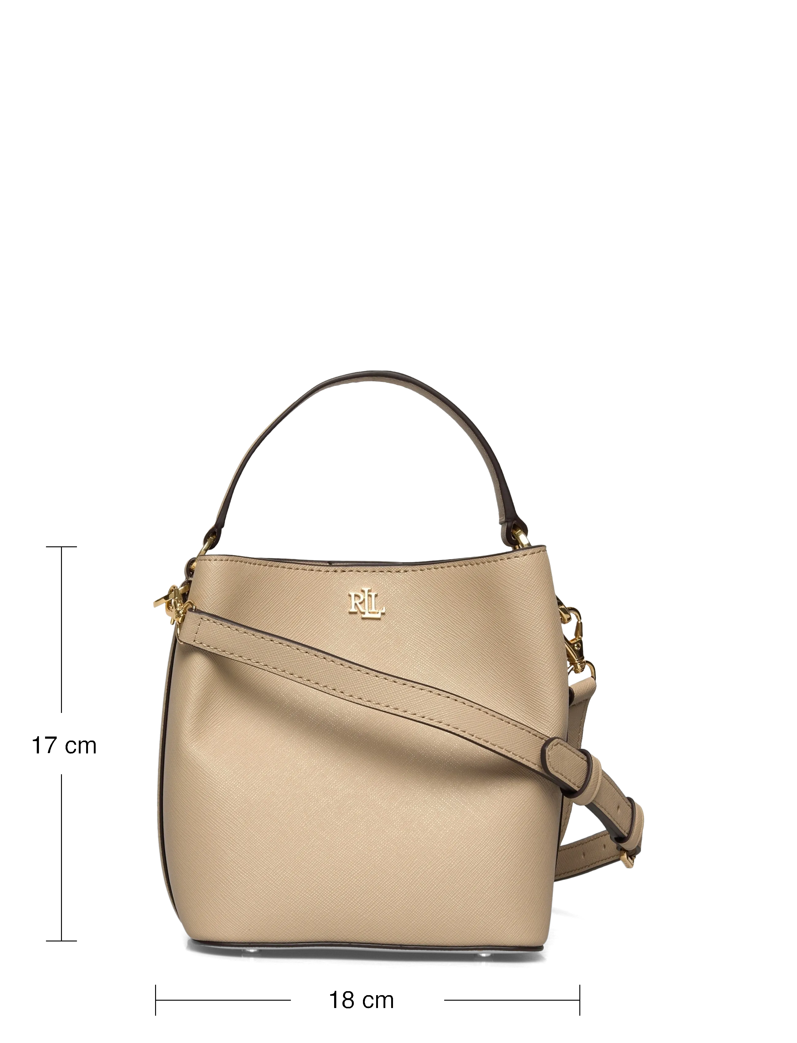 Lauren Ralph Lauren - Crosshatch Small Reese Bucket Bag - crossbody bags - birch tan - 3