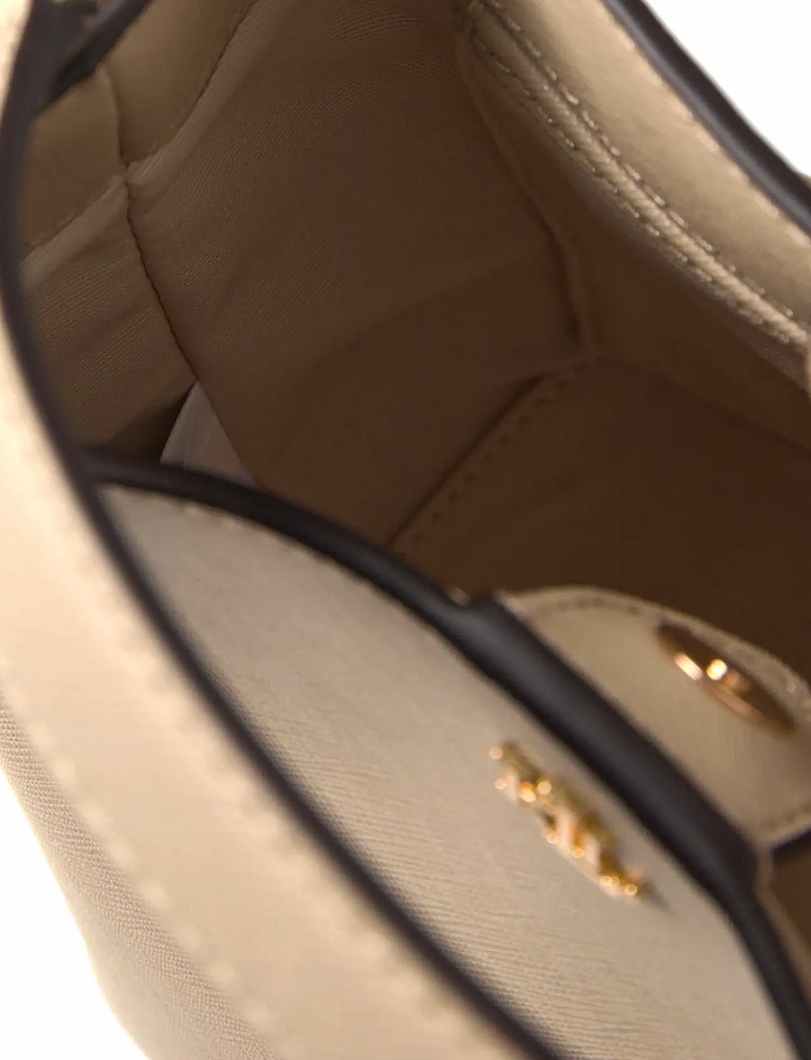 Lauren Ralph Lauren - Crosshatch Small Reese Bucket Bag - crossbody bags - birch tan - 5