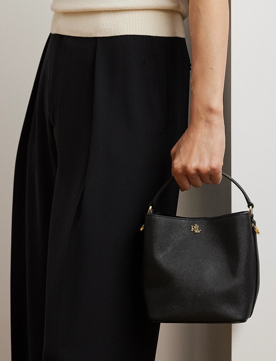 Lauren Ralph Lauren - Crosshatch Small Reese Bucket Bag - populaarsed kotid - black - 5