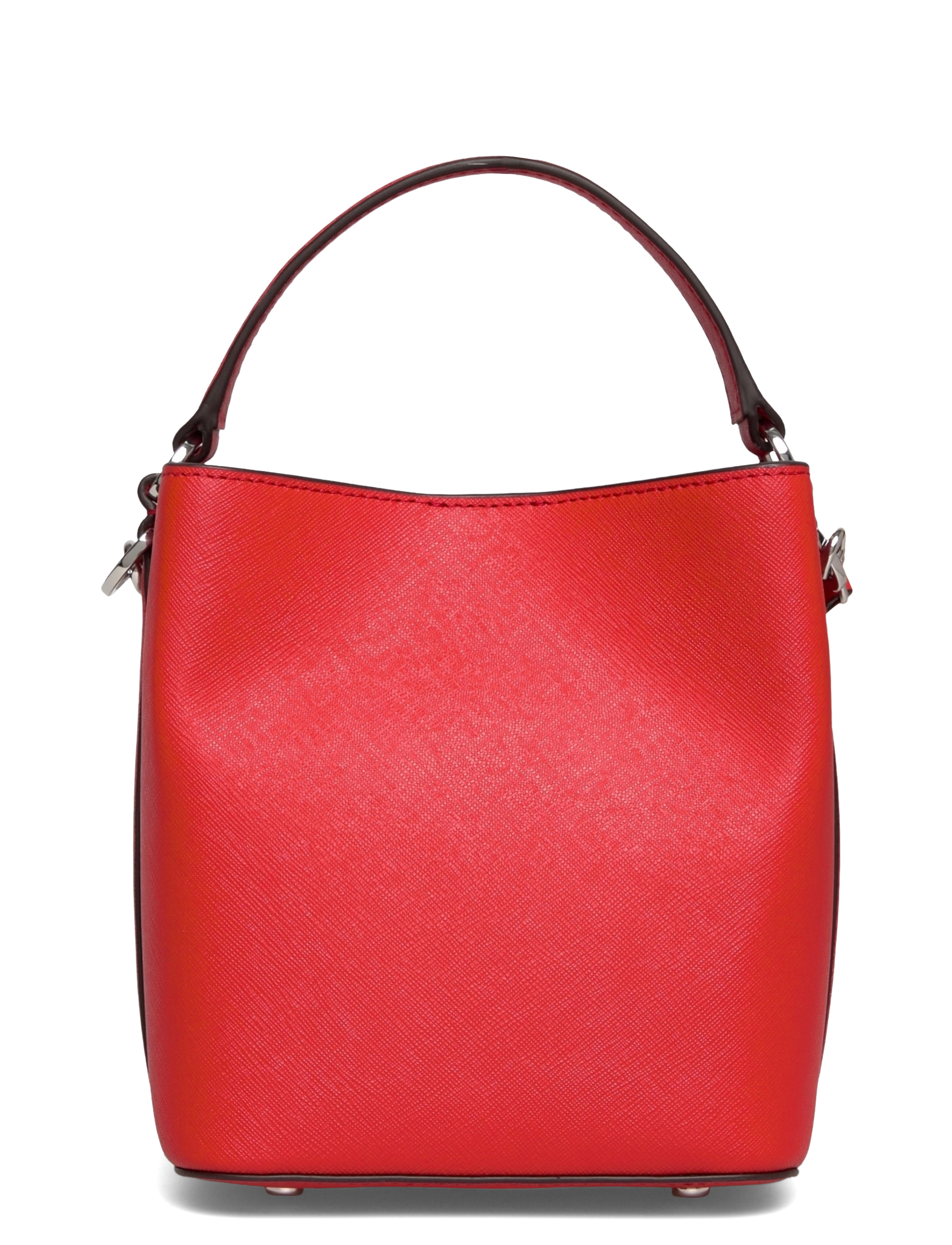 Lauren Ralph Lauren - Crosshatch Small Reese Bucket Bag - crossbody bags - bright vermillion - 1